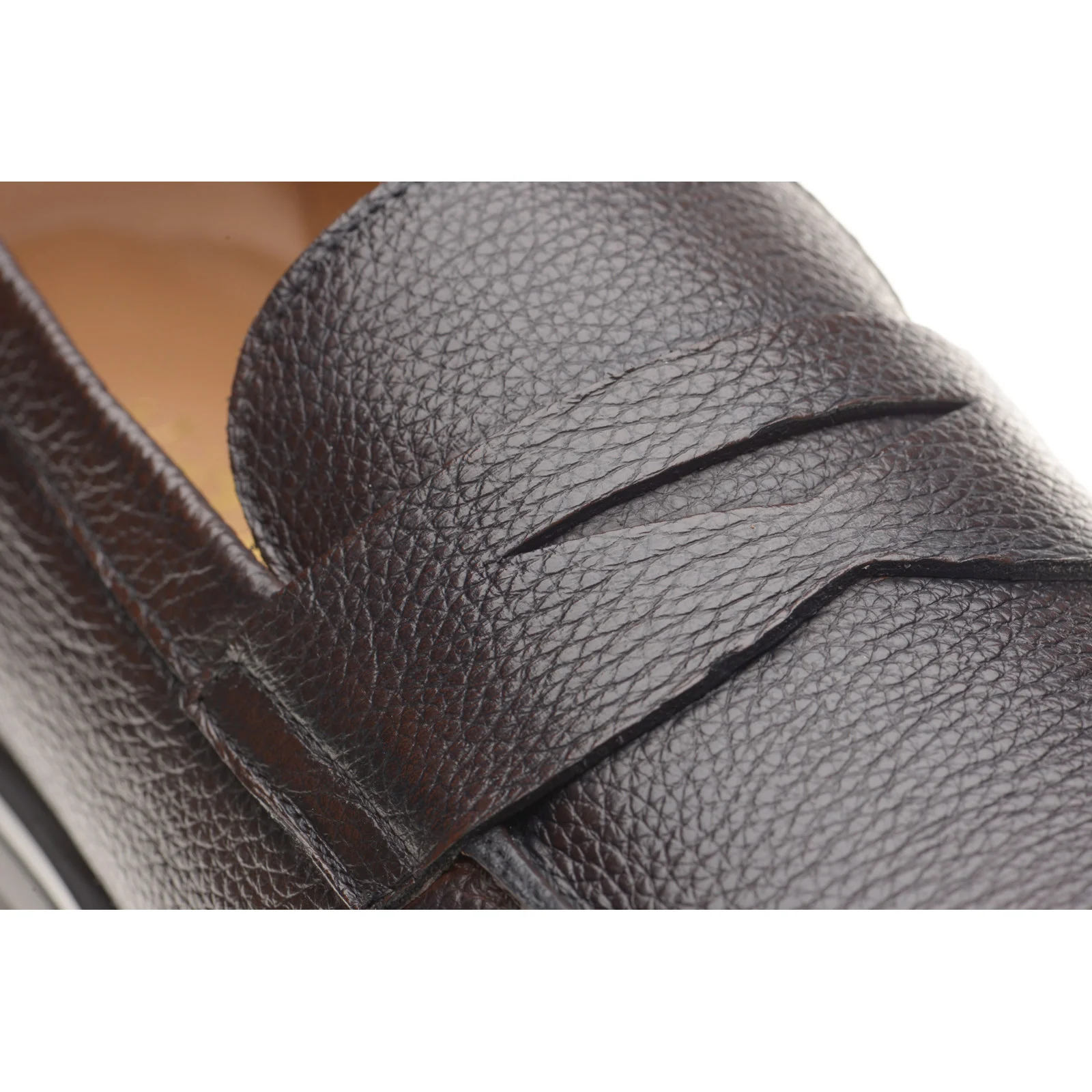 Herring Georgio mens rubber-soled loafers in brown grain - Image 5