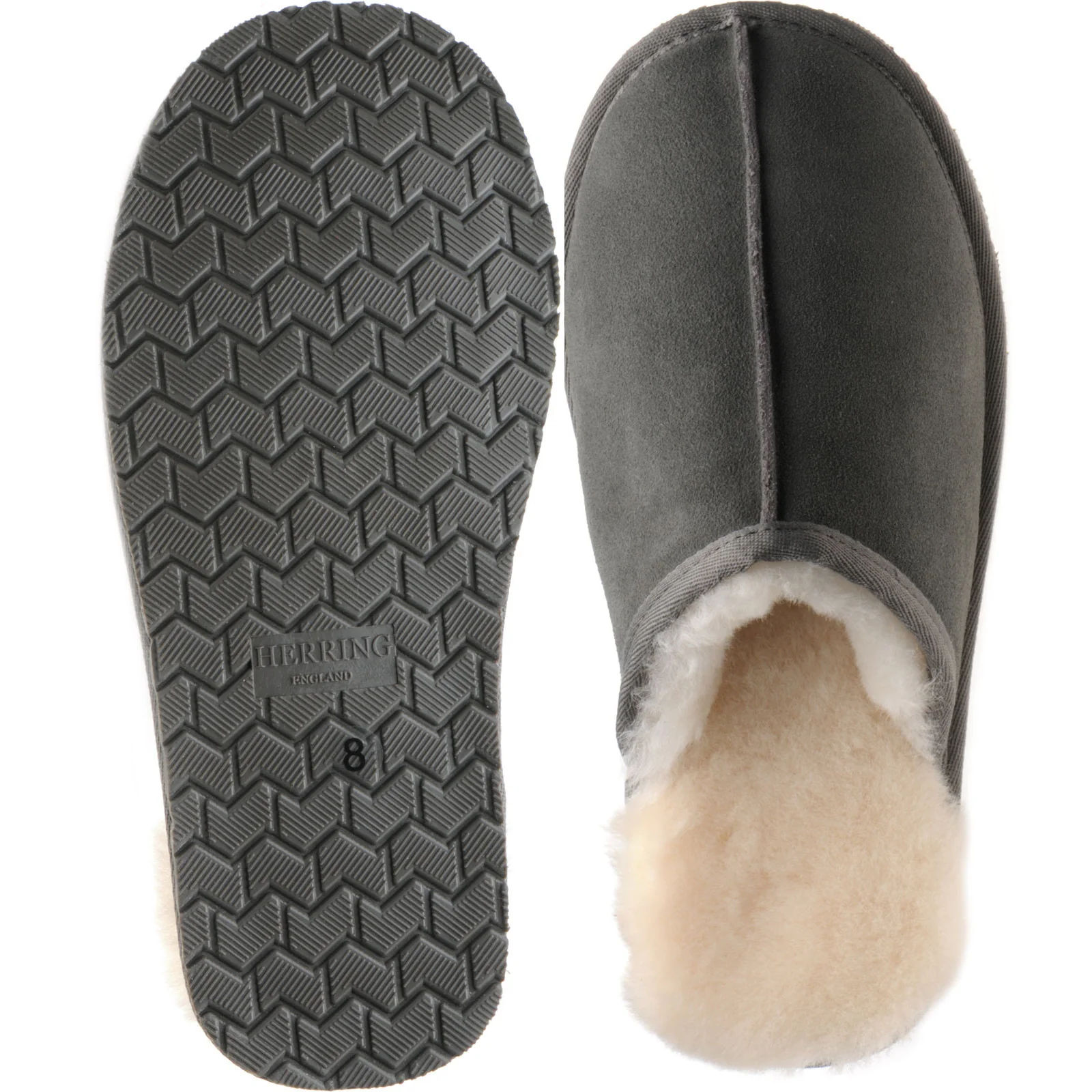 Herring Glen rubber-soled slippers in grey - Image 3