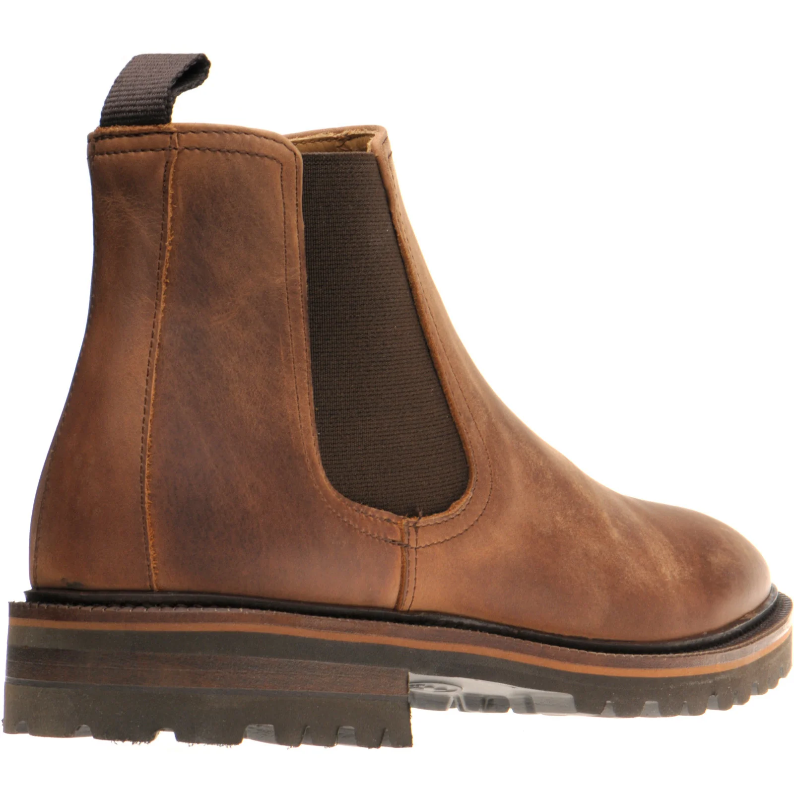 Herring Grange mens rubber-soled boots in nut brown calf - Image 4