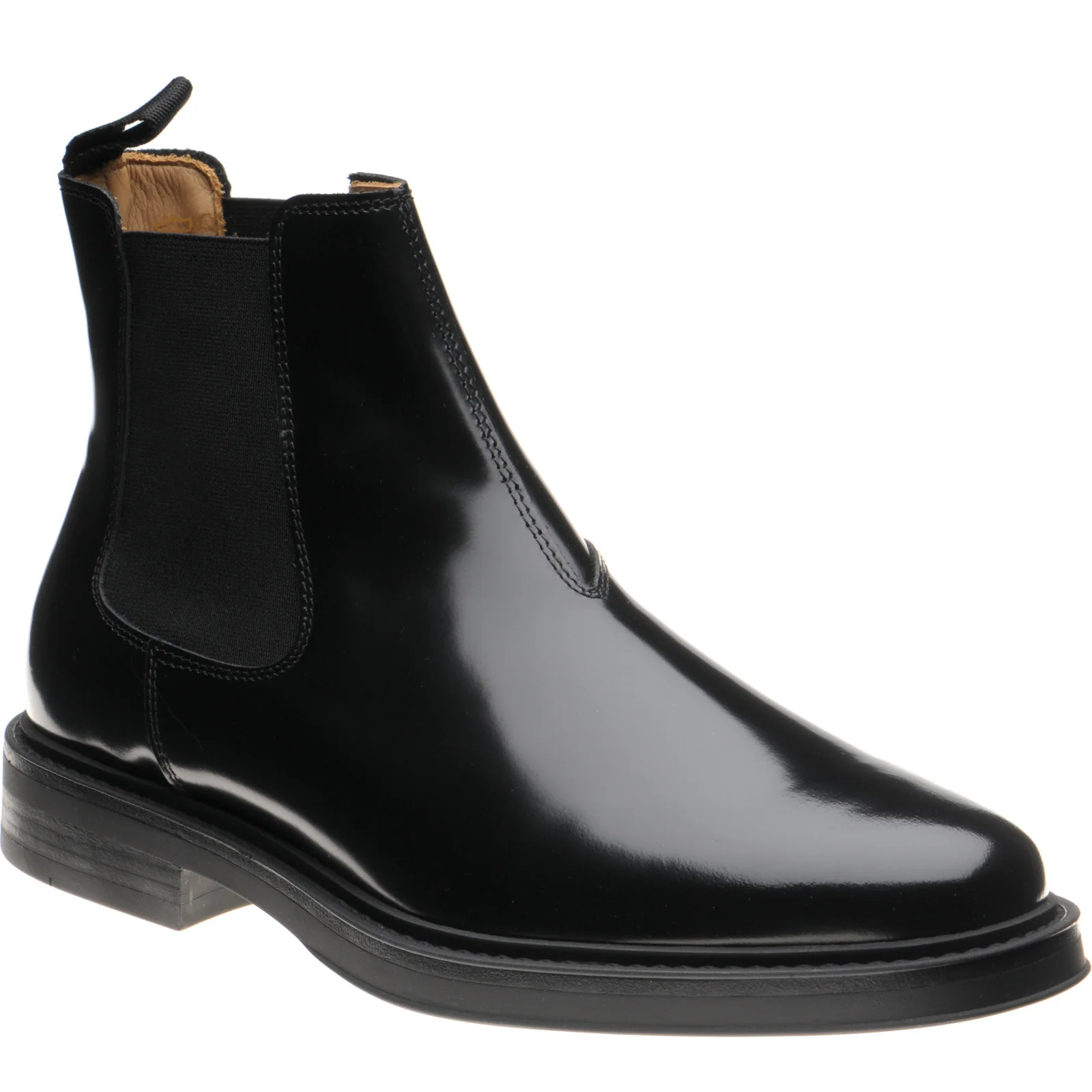 Herring Guards mens rubber-soled Chelsea boots in black polished