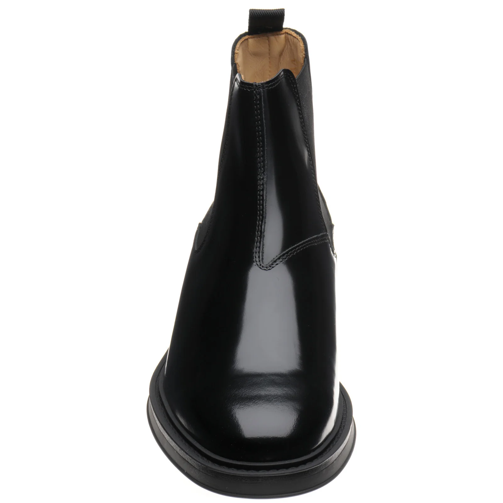 Herring Guards mens rubber-soled Chelsea boots in black polished - Image 2