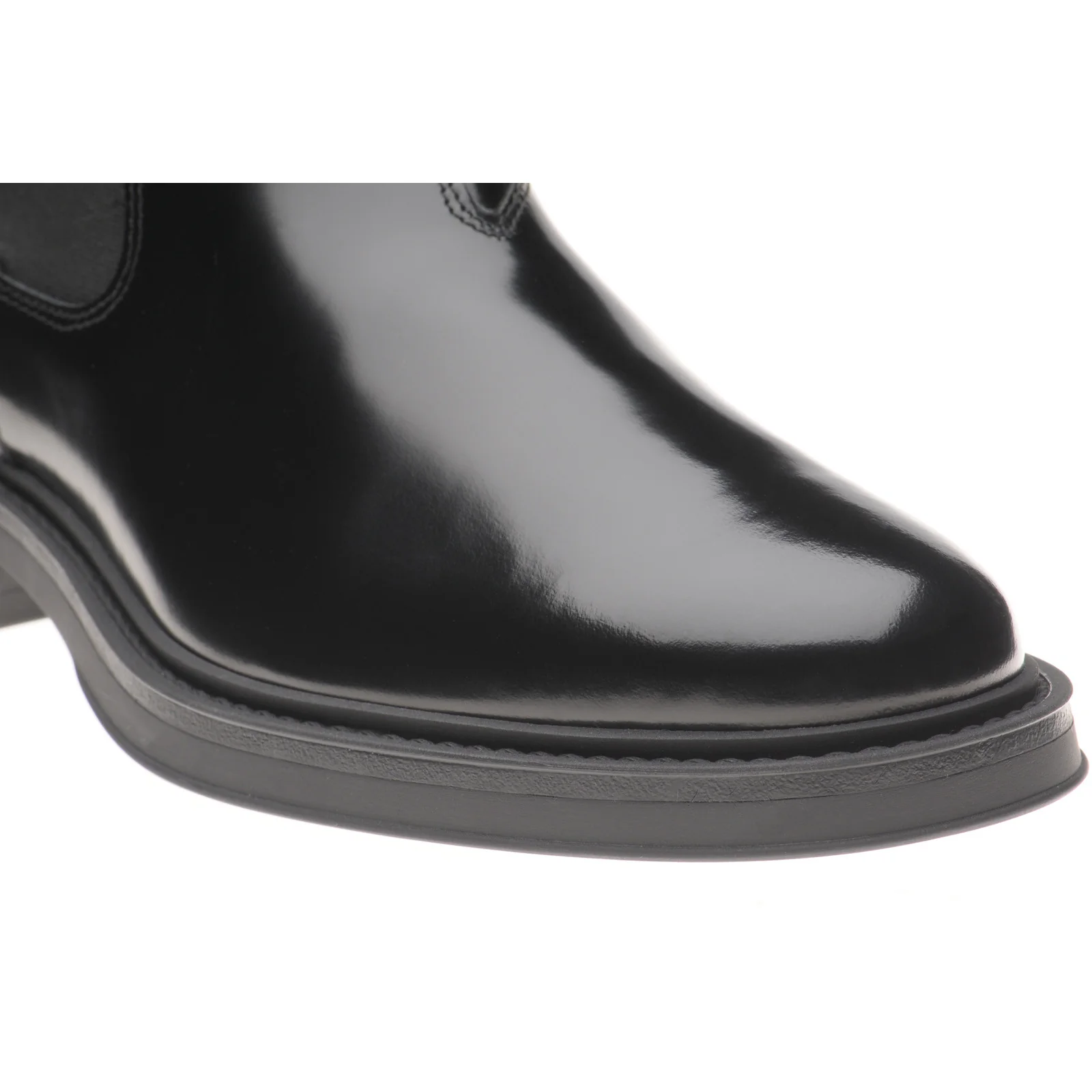 Herring Guards mens rubber-soled Chelsea boots in black polished - Image 5