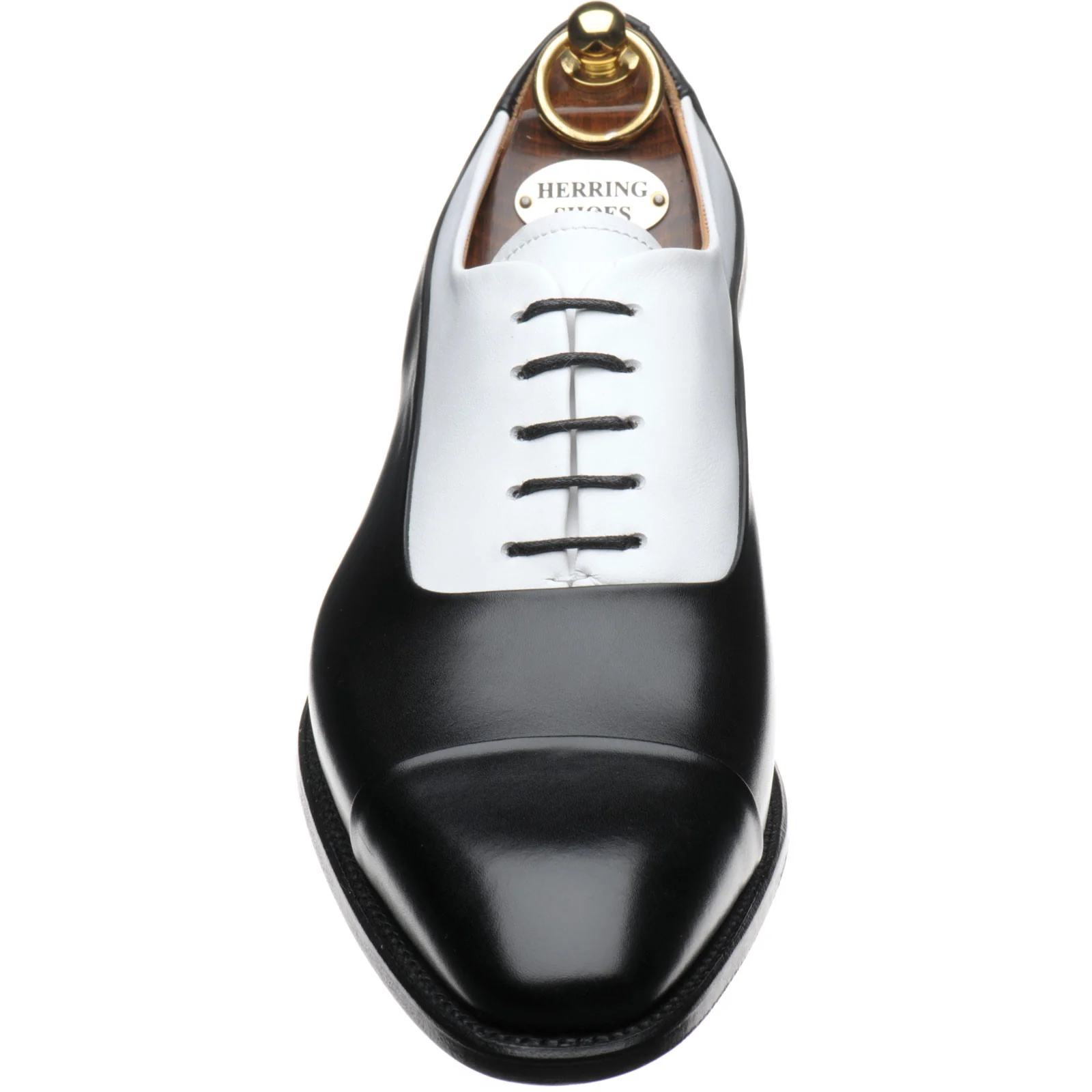 Herring Gusbourne mens two-tone Oxfords in black and white calf - Image 2