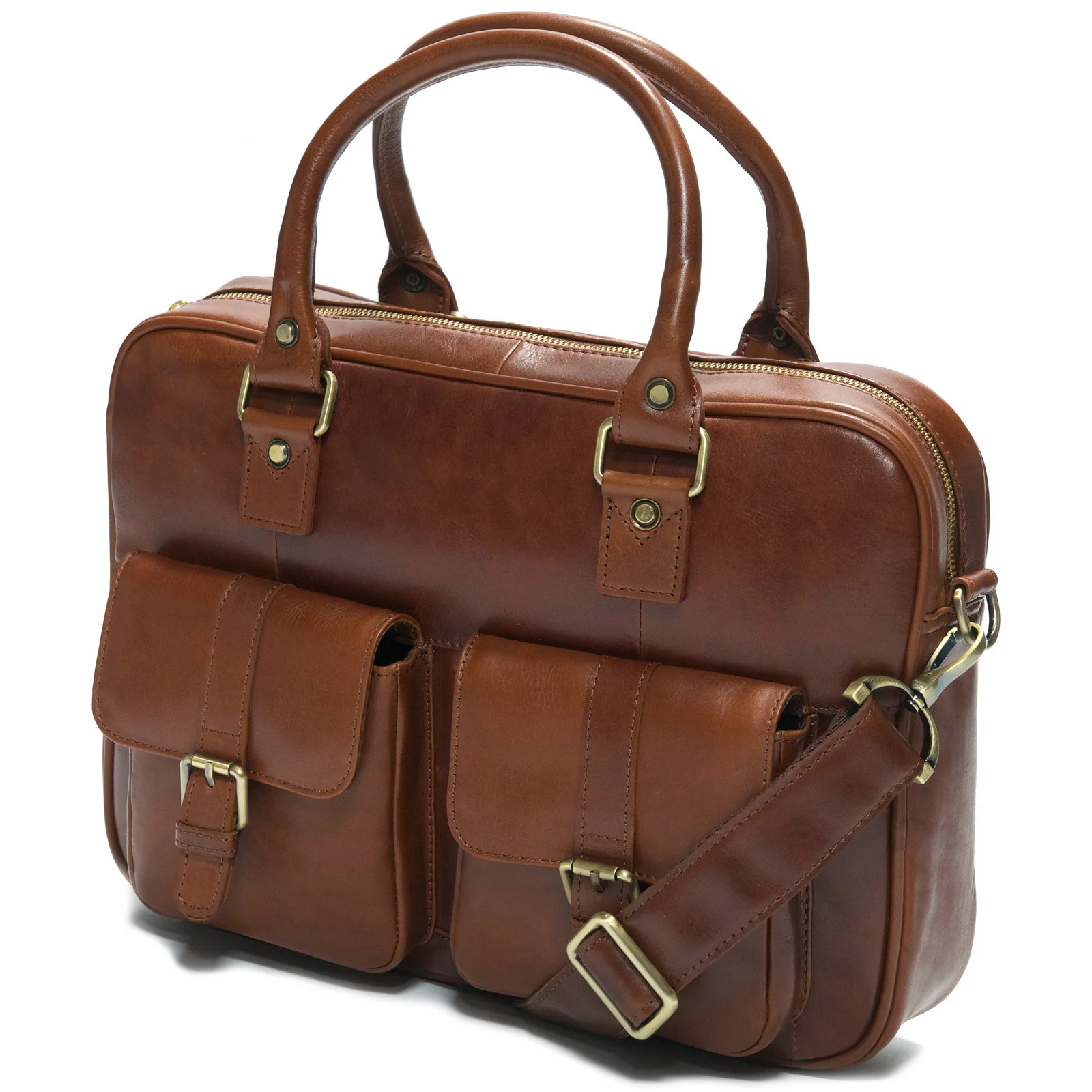 Herring Harlesden Briefcase in dark chestnut