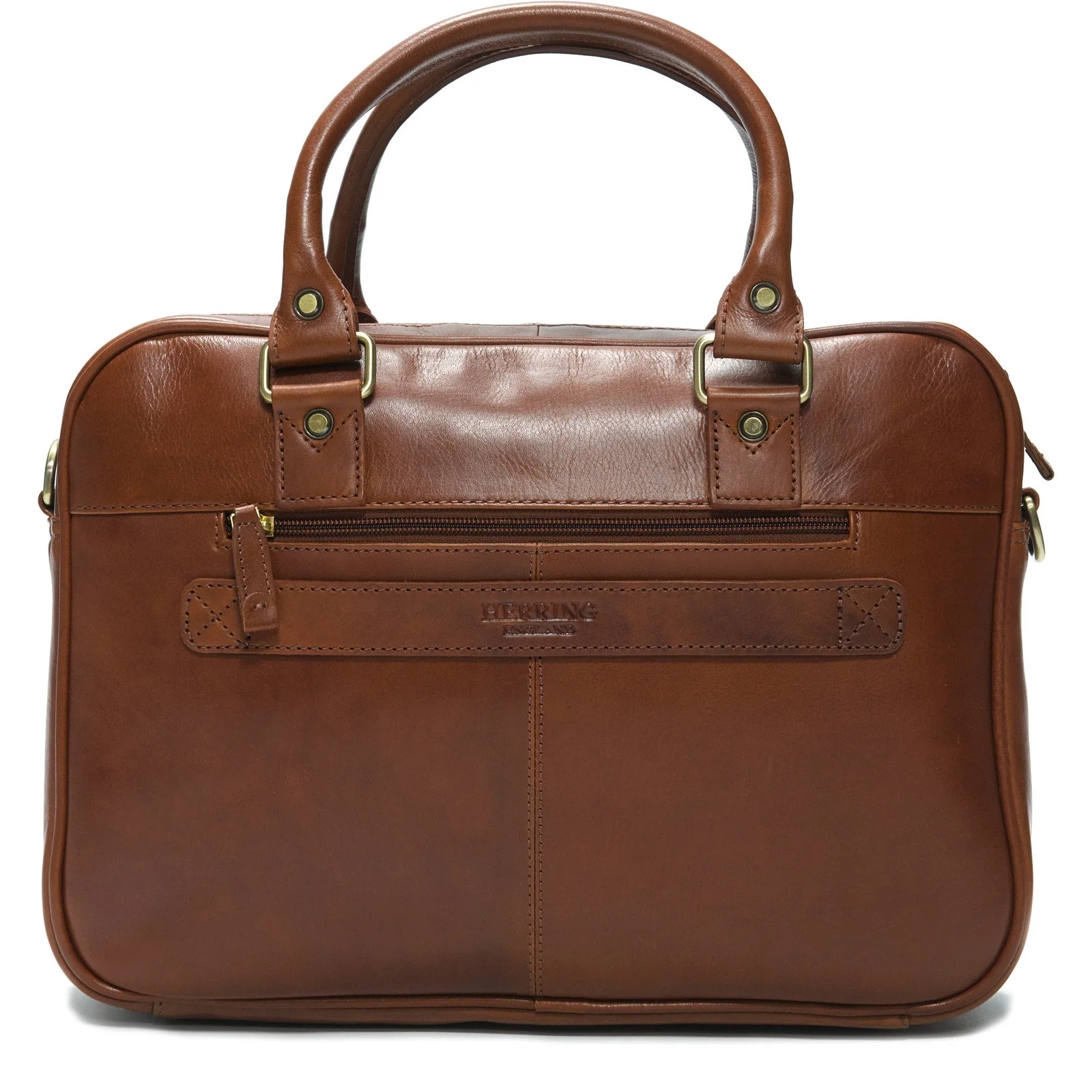 Herring Harlesden Briefcase in dark chestnut - Image 3