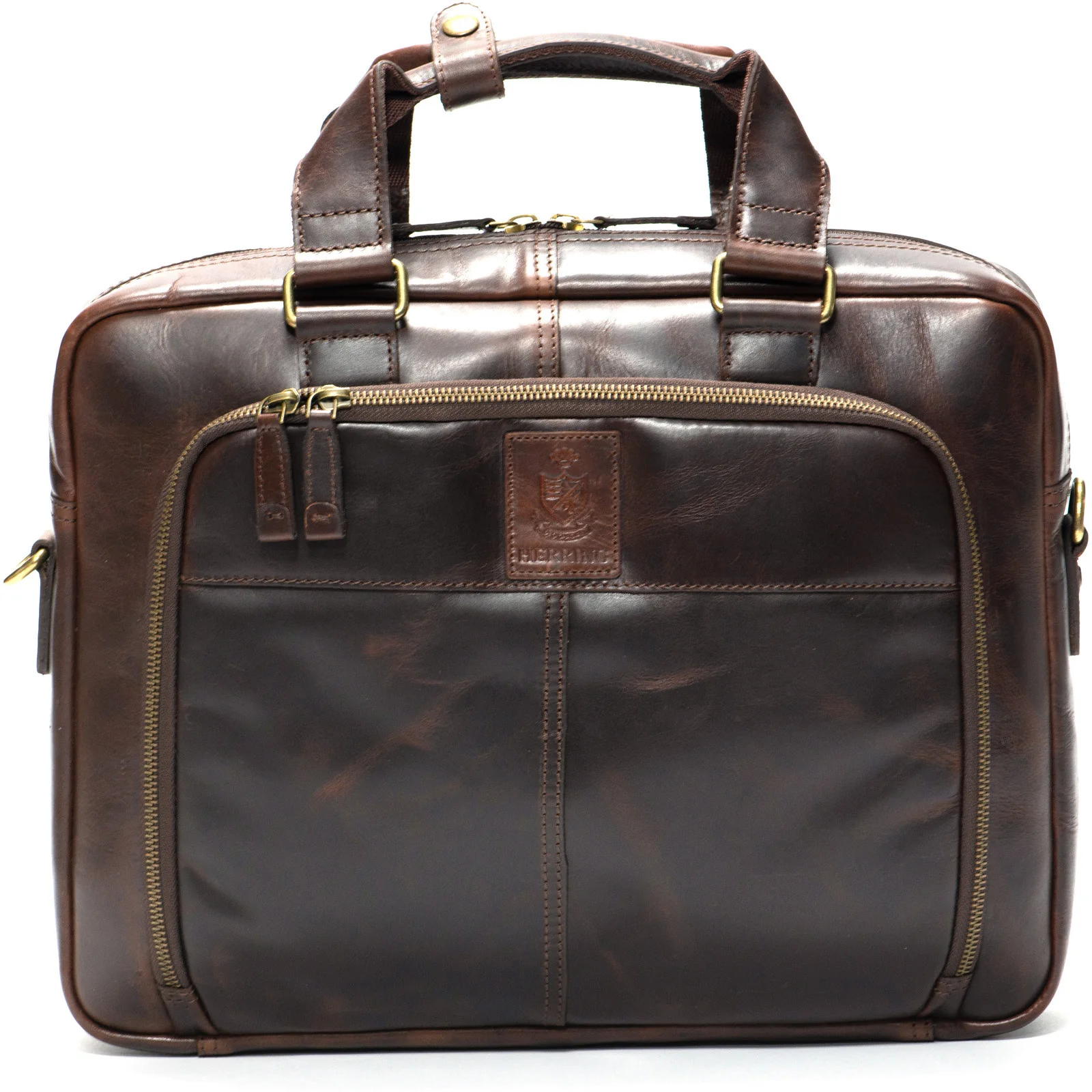 Herring Harwich Briefcase in mahogany grain - Image 5