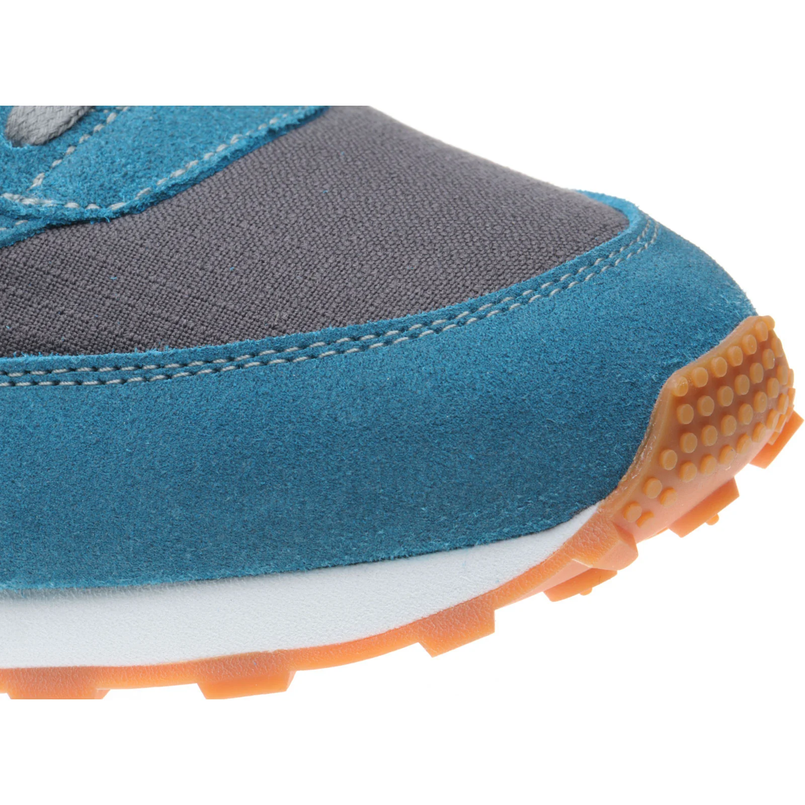 Herring Horwich Trainer mens two-tone rubber-soled trainers in grey titan and teal suede - Image 5