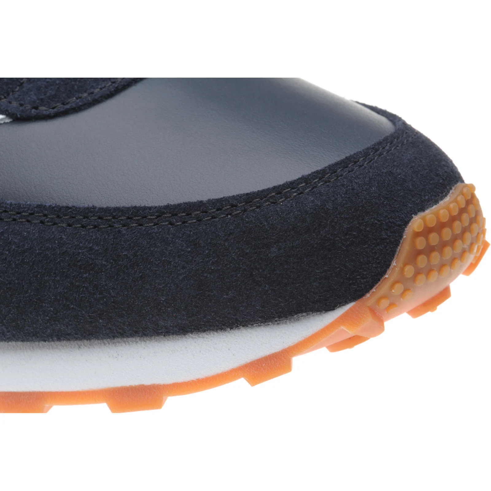 Herring Horwich Trainer mens two-tone rubber-soled trainers in navy calf suede and white calf - Image 5
