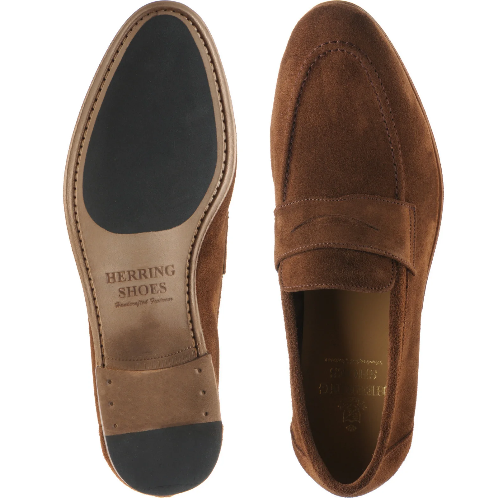 Herring Ibstock II mens hybrid-soled loafers in snuff suede - Image 3