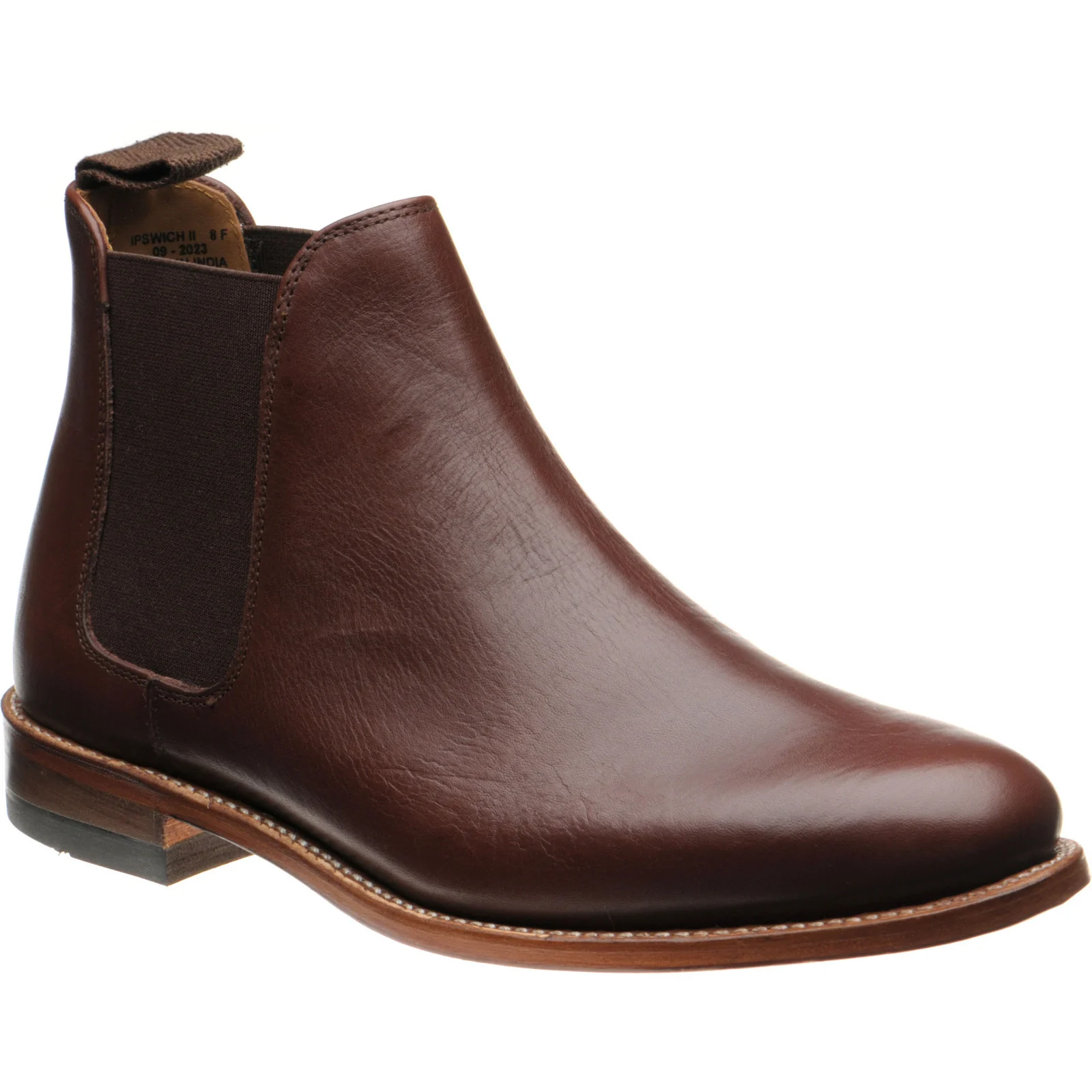 Herring Ipswich II mens Chelsea boots in brown waxy calf (second)