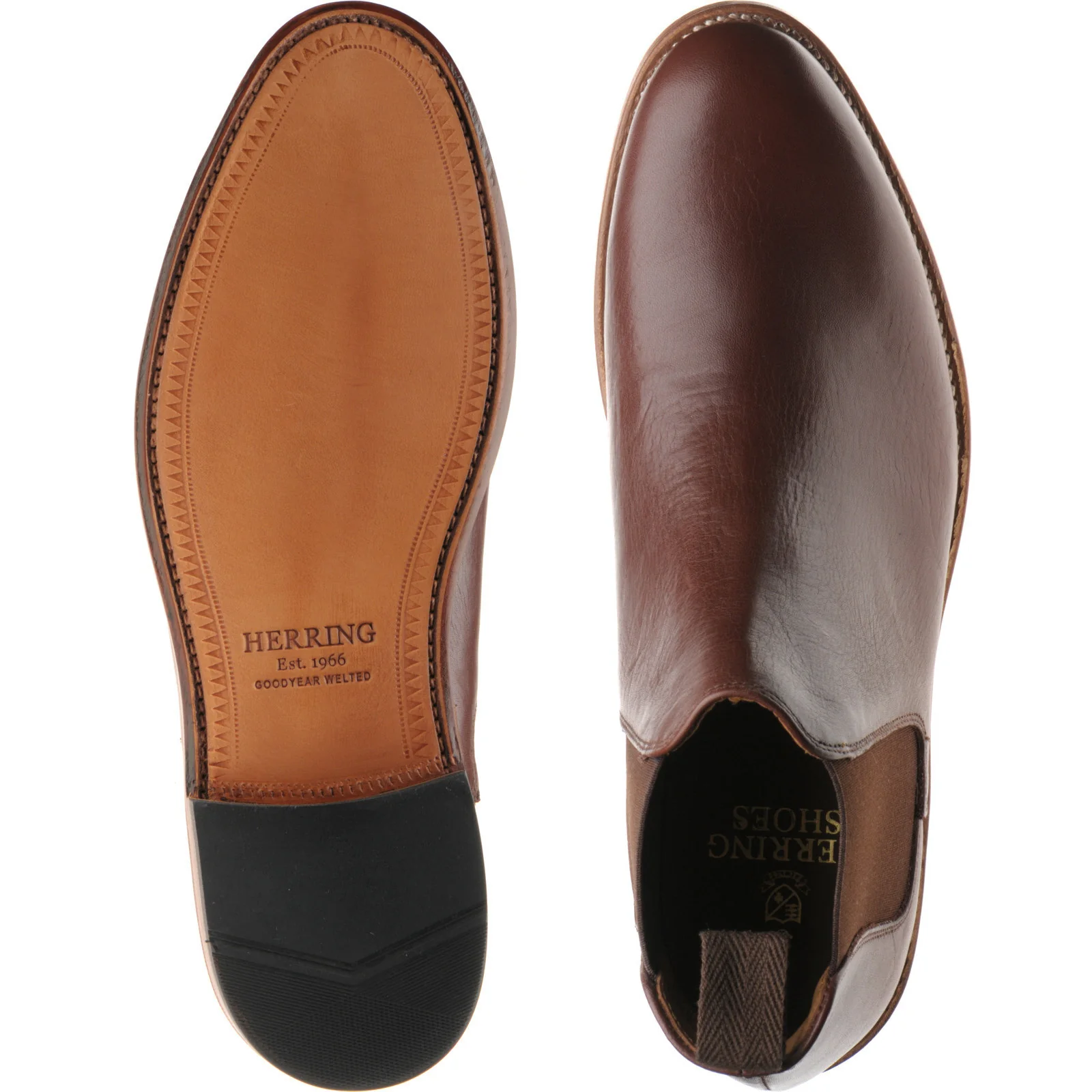 Herring Ipswich II mens Chelsea boots in brown waxy calf (second) - Image 3