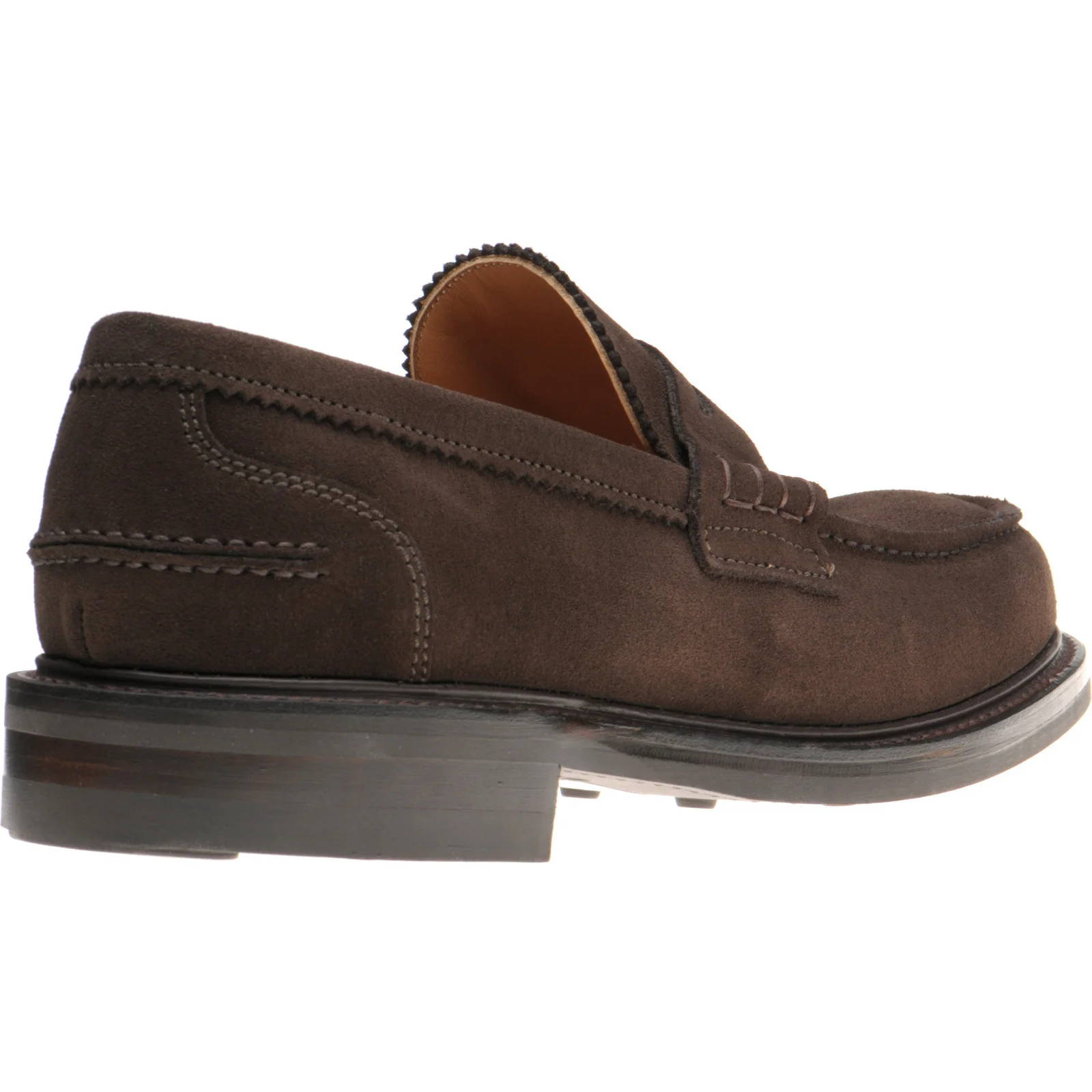 Herring Kennedy II R mens rubber-soled loafers in bitter choc suede - Image 4
