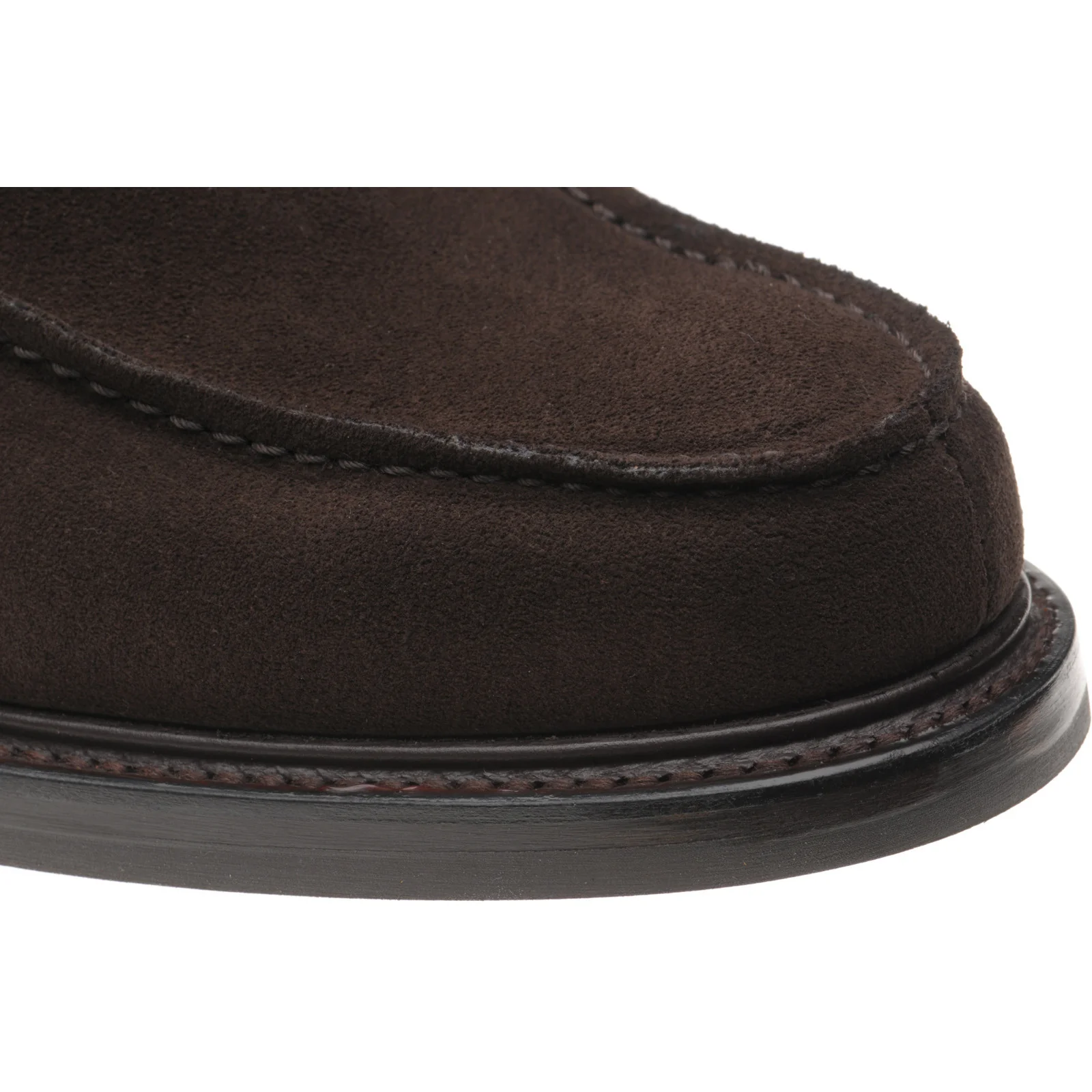 Herring Kennedy II R mens rubber-soled loafers in bitter choc suede - Image 5