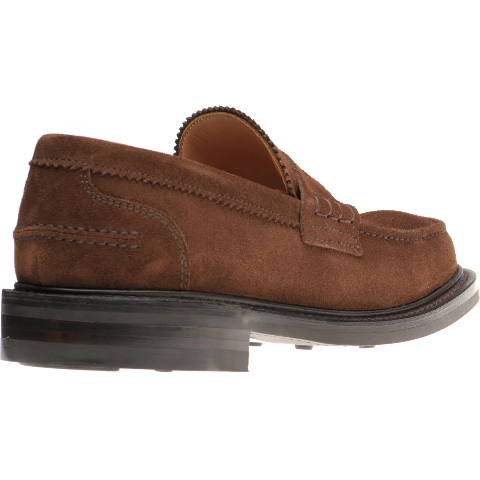 Herring Kennedy II R mens rubber-soled loafers in polo brown suede - Image 4