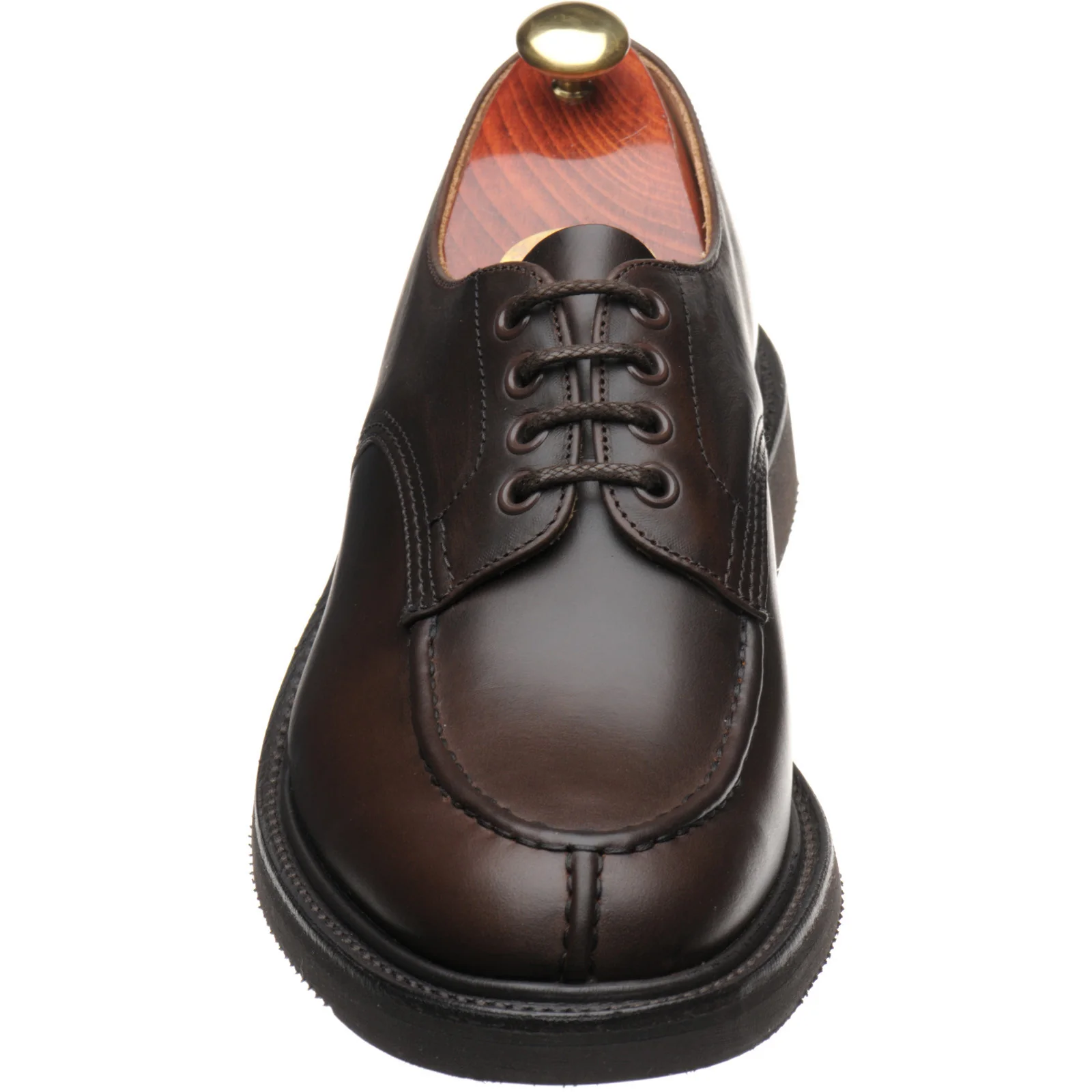 Herring Kilsby X Trickers mens rubber-soled Derby shoes in dark brown cutter - Image 2