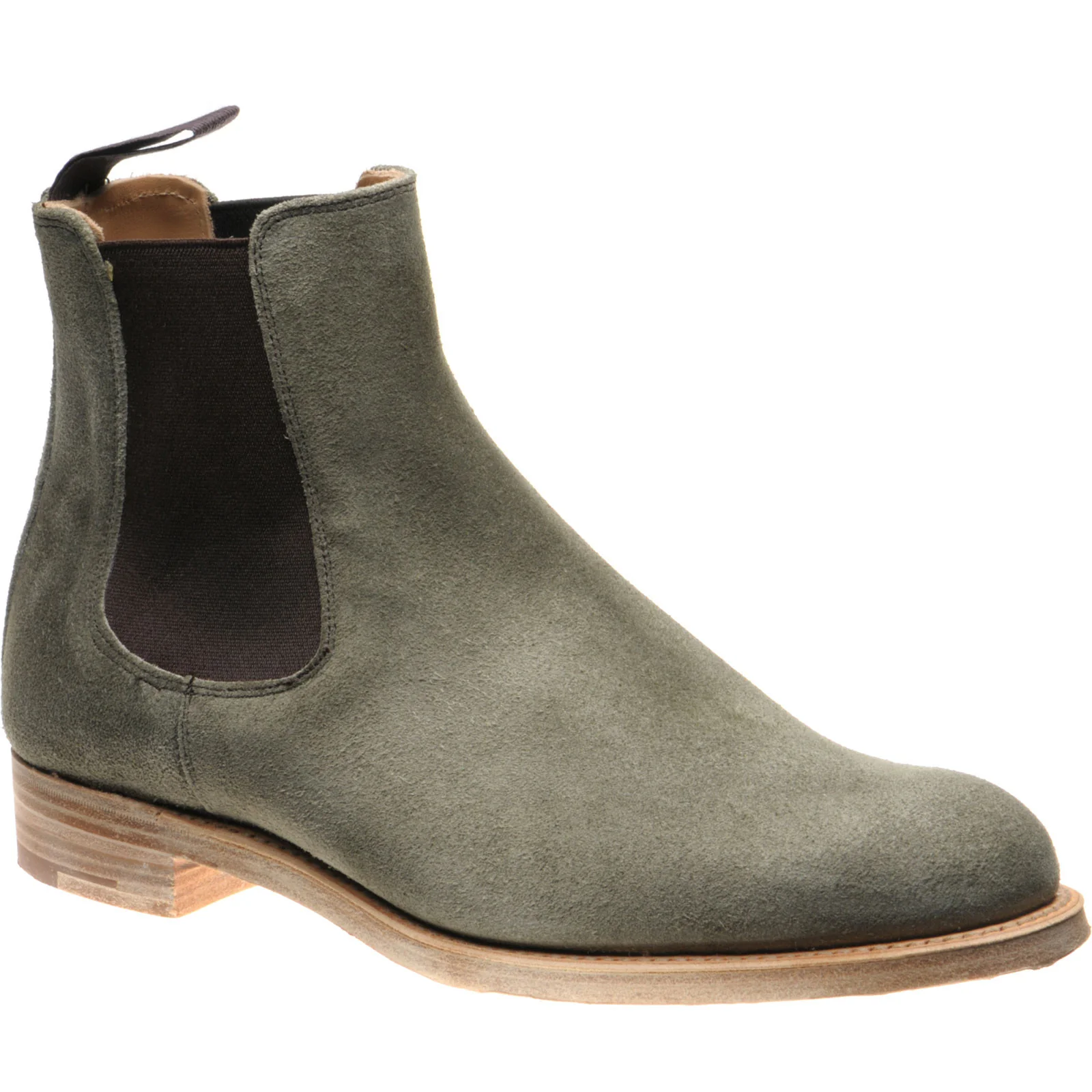 Herring Kirkby mens Chelsea boots in green suede