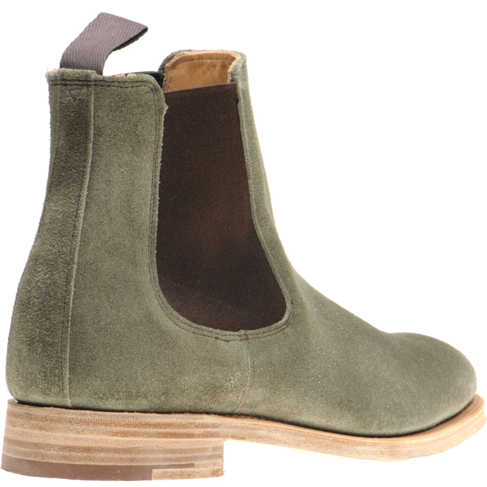 Herring Kirkby mens Chelsea boots in green suede - Image 4