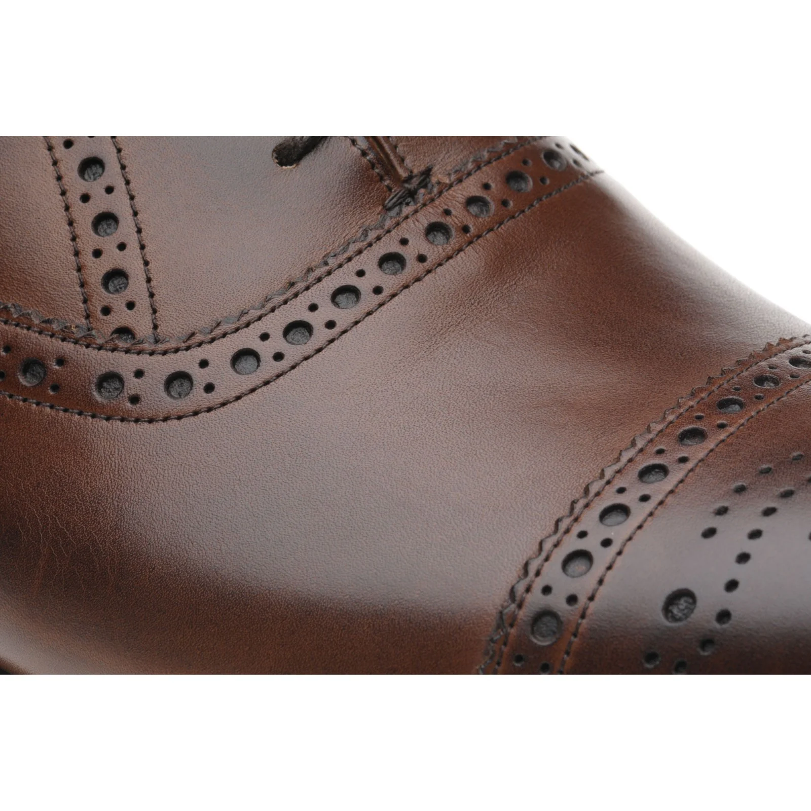 Herring Lambeth mens semi-brogues in mahogany calf (second) - Image 4