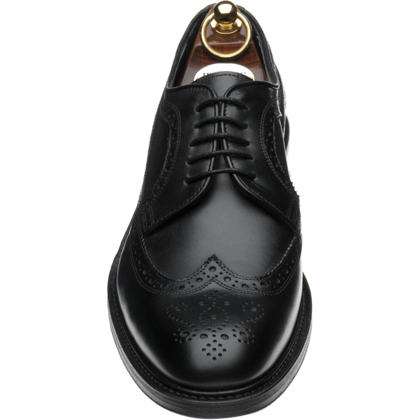 Herring Lancaster mens brogues in black calf (second) - Image 2