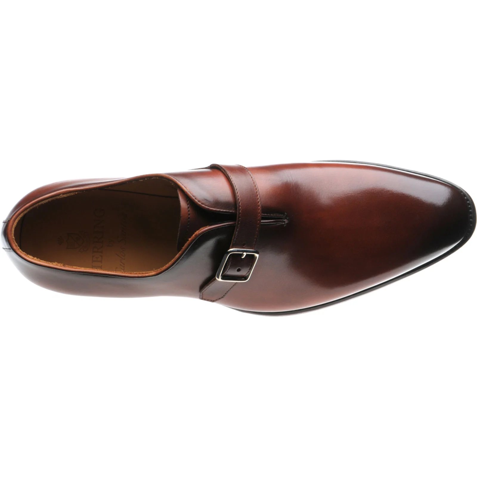 Herring Lawrence mens monk shoes in rosewood calf - Image 3