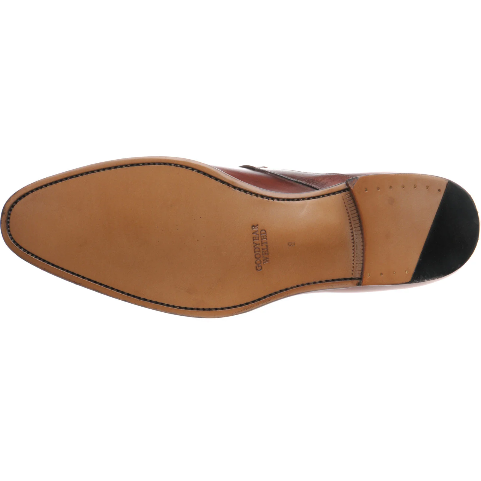 Herring Lawrence mens monk shoes in rosewood calf - Image 4