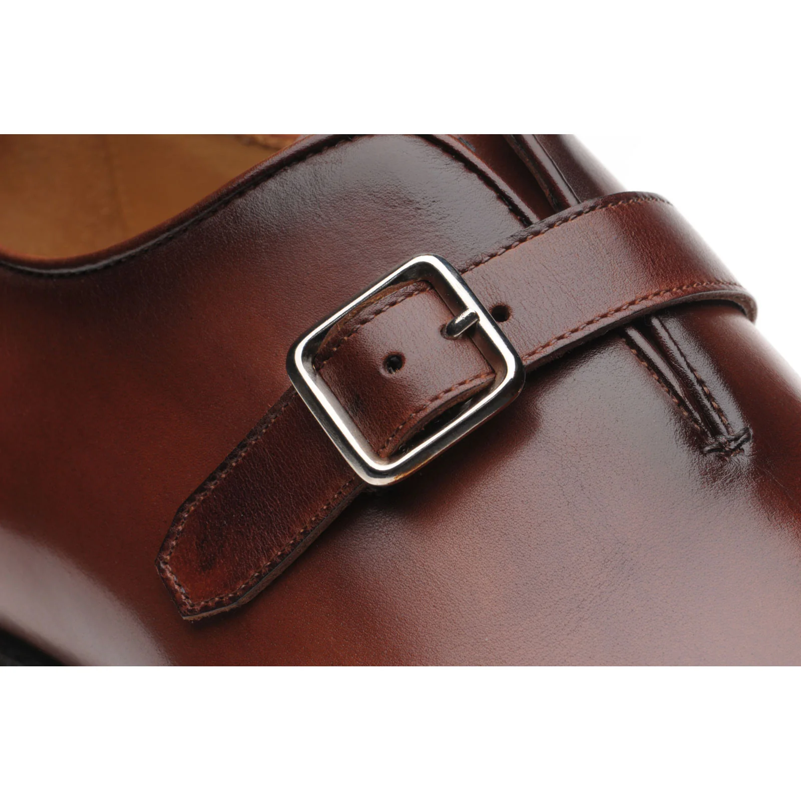 Herring Lawrence mens monk shoes in rosewood calf - Image 5