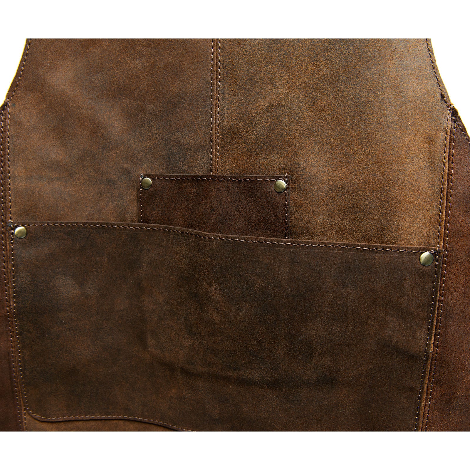 Herring Leather Apron in brown waxy - Image 4