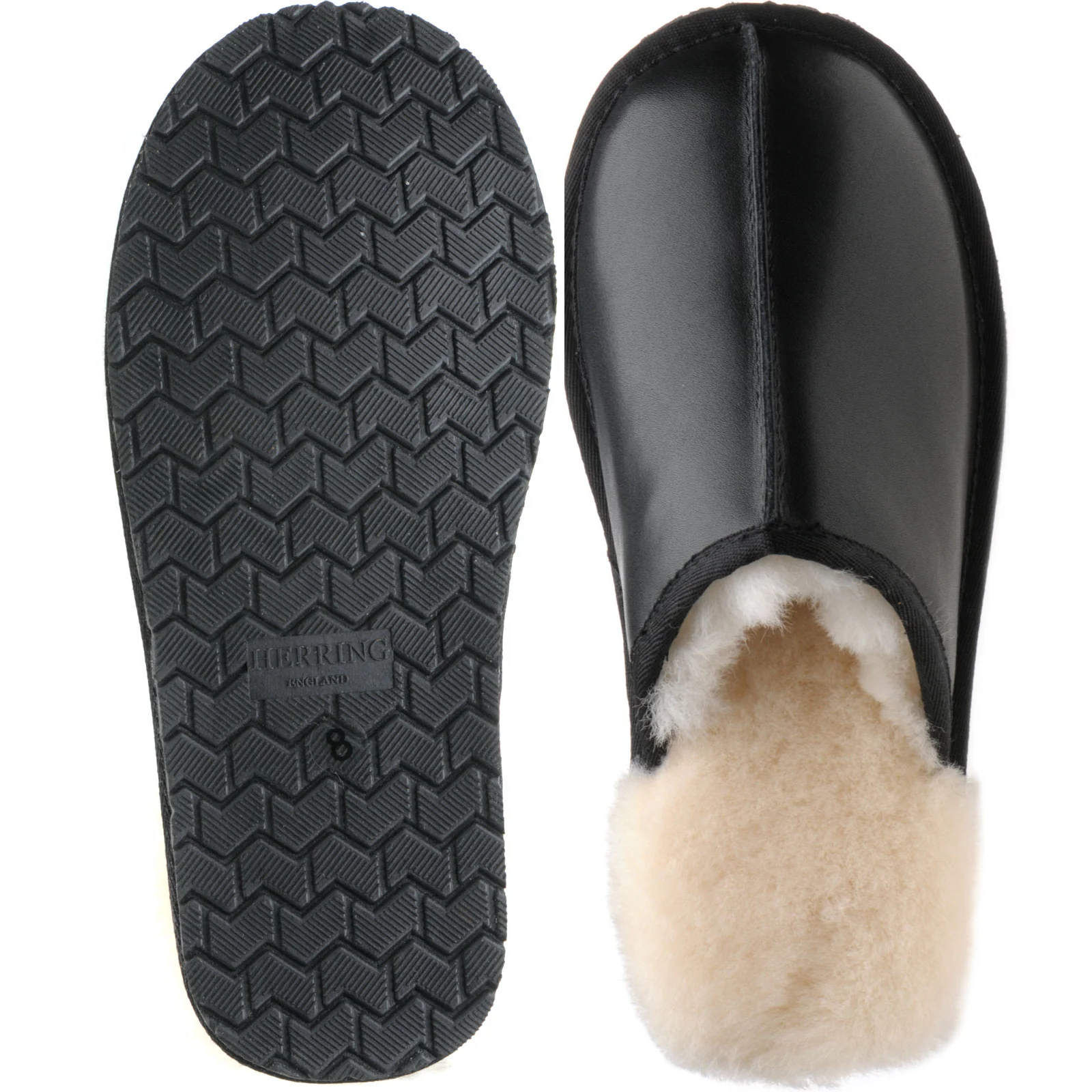 Herring Logan rubber-soled slippers in black - Image 3