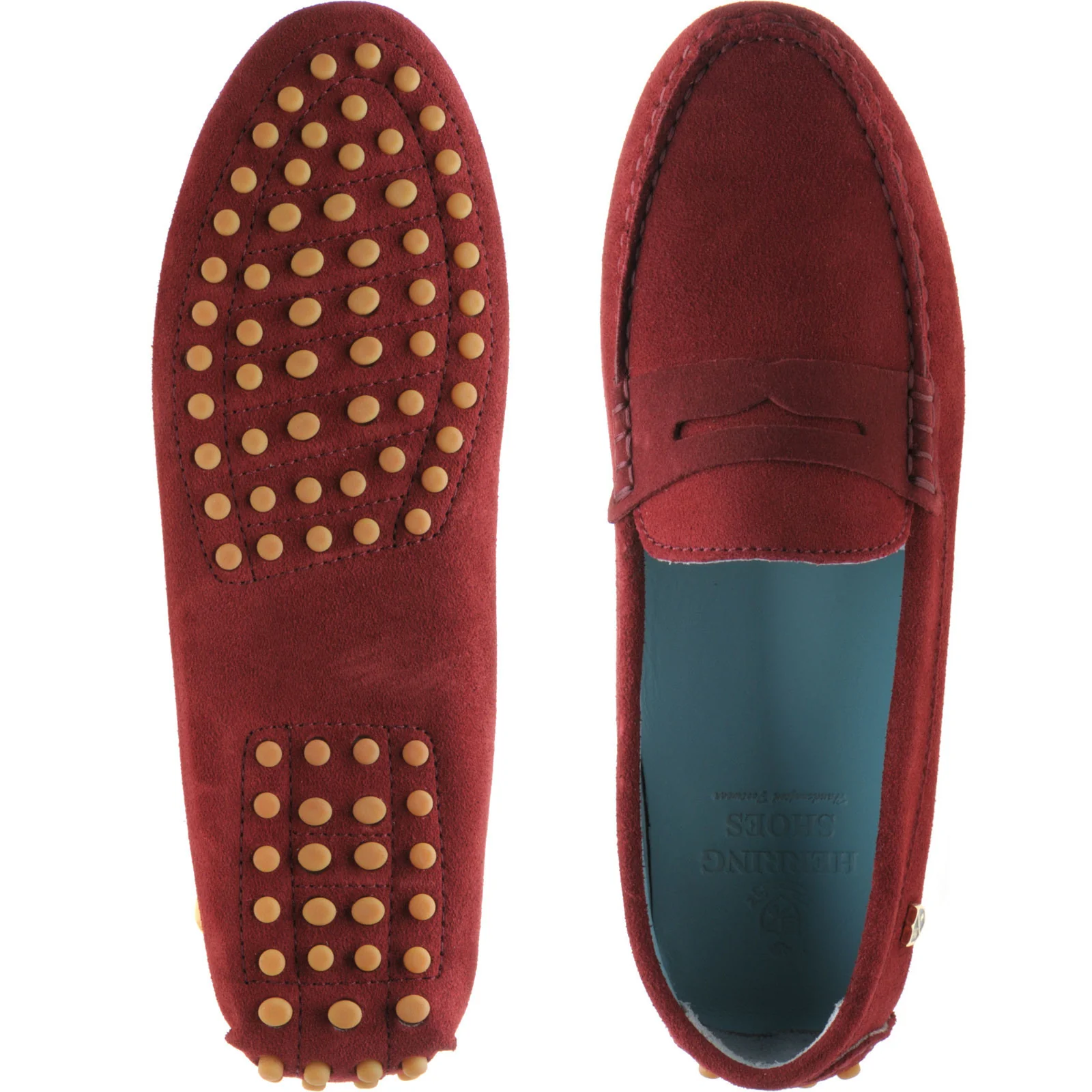 Herring Louisa ladies rubber-soled driving moccasins in burgundy suede - Image 3