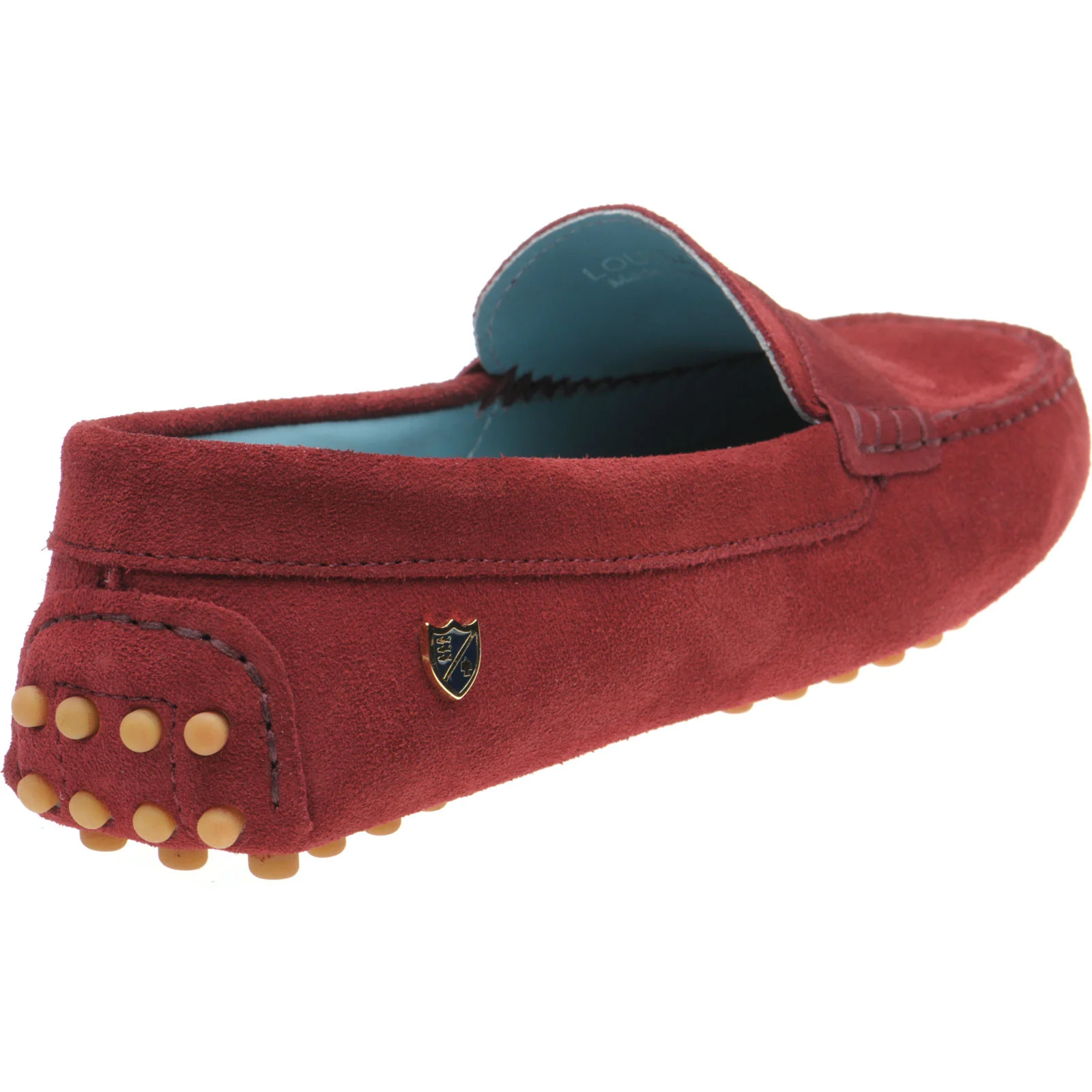 Herring Louisa ladies rubber-soled driving moccasins in burgundy suede - Image 4