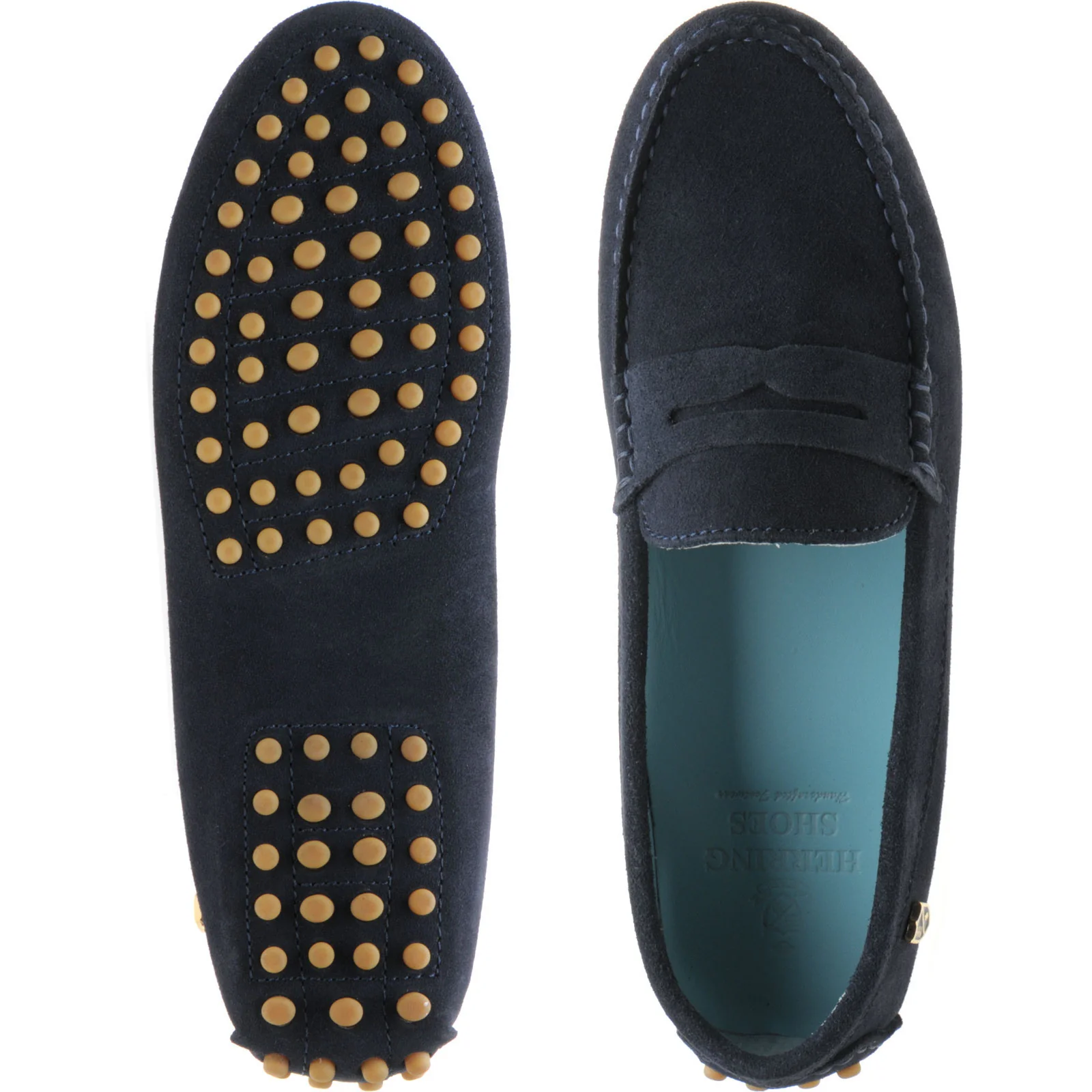 Herring Louisa ladies rubber-soled driving moccasins in navy suede - Image 3