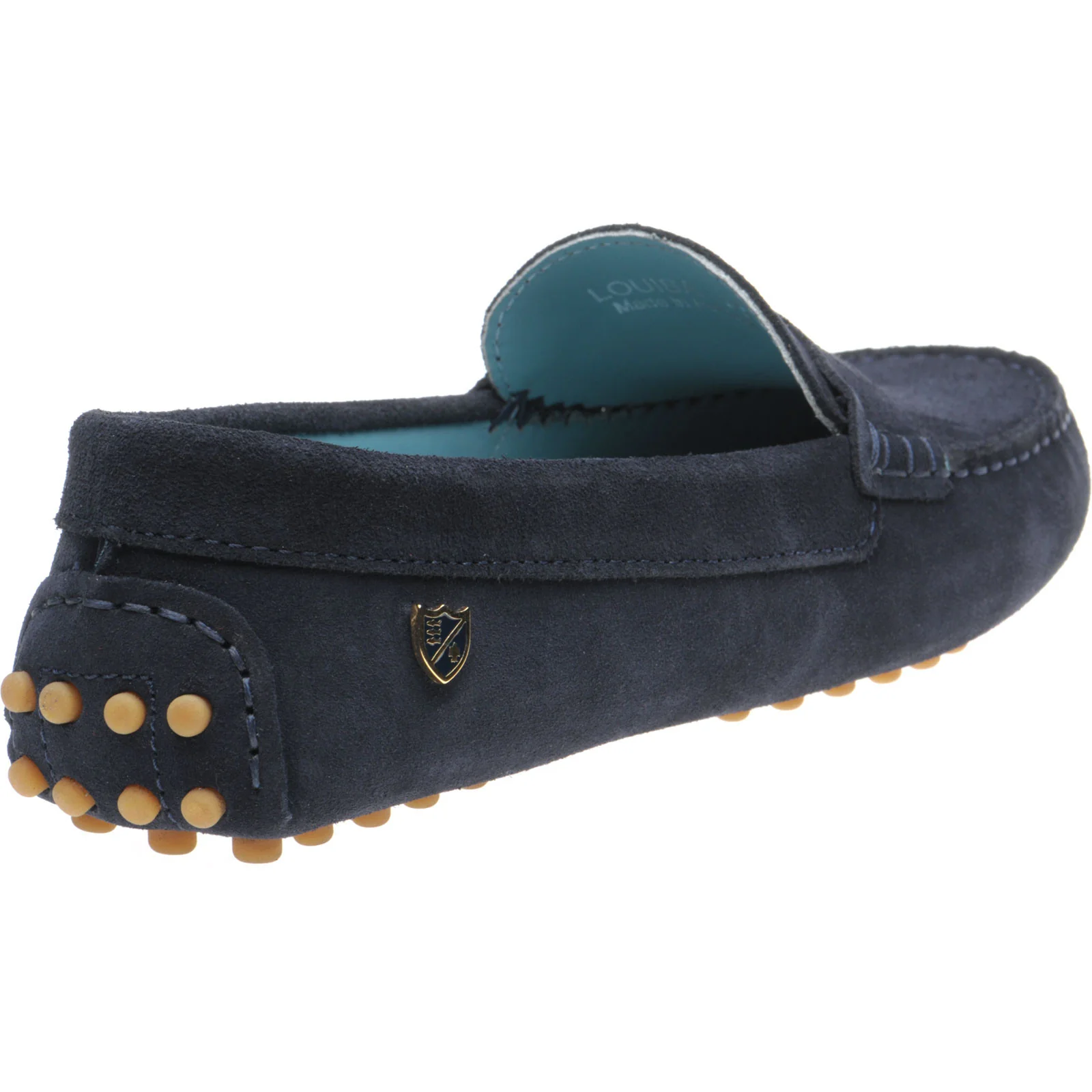 Herring Louisa ladies rubber-soled driving moccasins in navy suede - Image 4