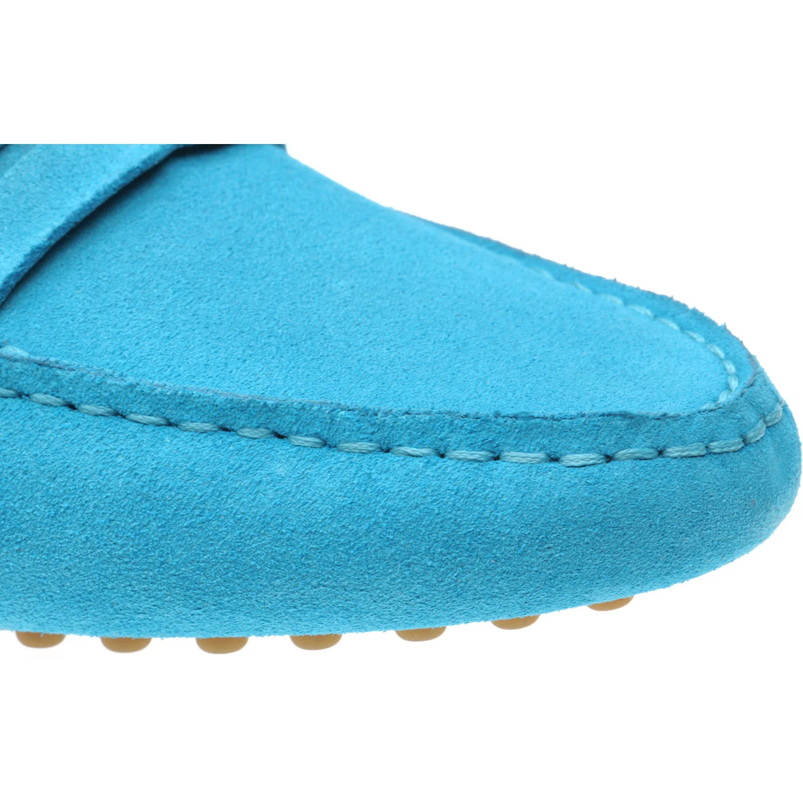 Herring Louisa ladies rubber-soled driving moccasins in turquoise suede - Image 5