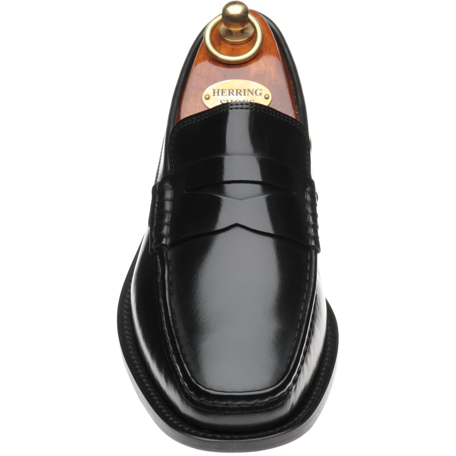 Herring Lucca mens hybrid-soled loafers in black polished - Image 2
