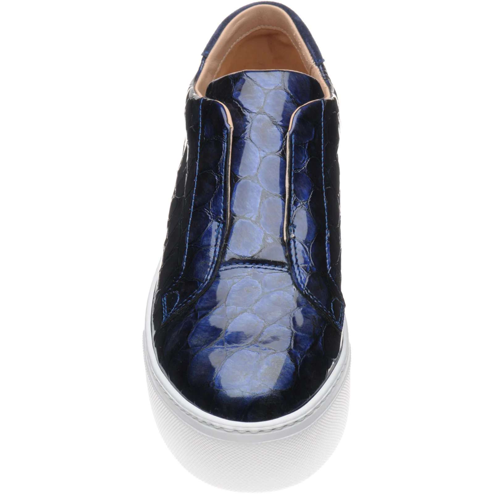 Herring Lugano ladies rubber-soled trainers in navy patent croc - Image 2