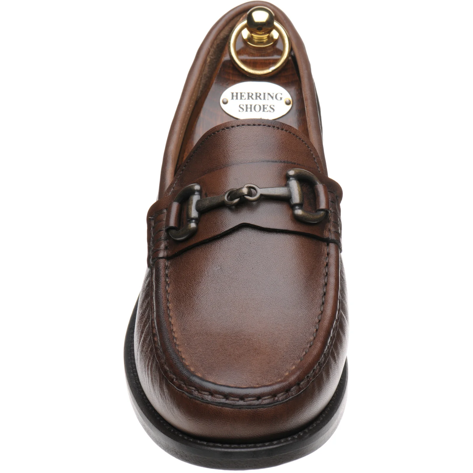 Herring Maestro mens loafers in dark brown calf - Image 2