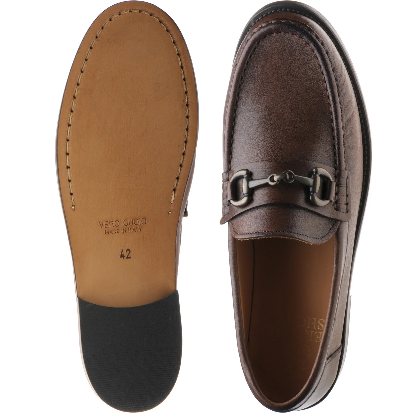 Herring Maestro mens loafers in dark brown calf - Image 3