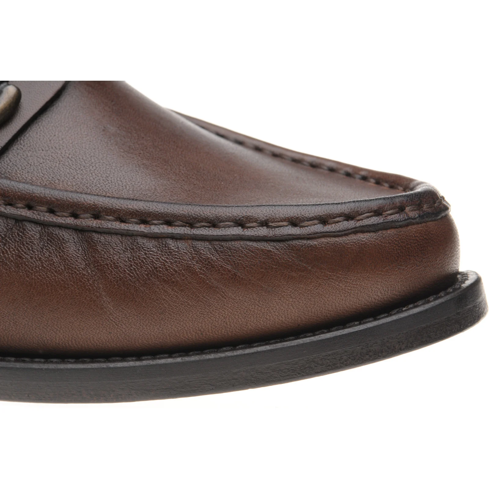 Herring Maestro mens loafers in dark brown calf - Image 5