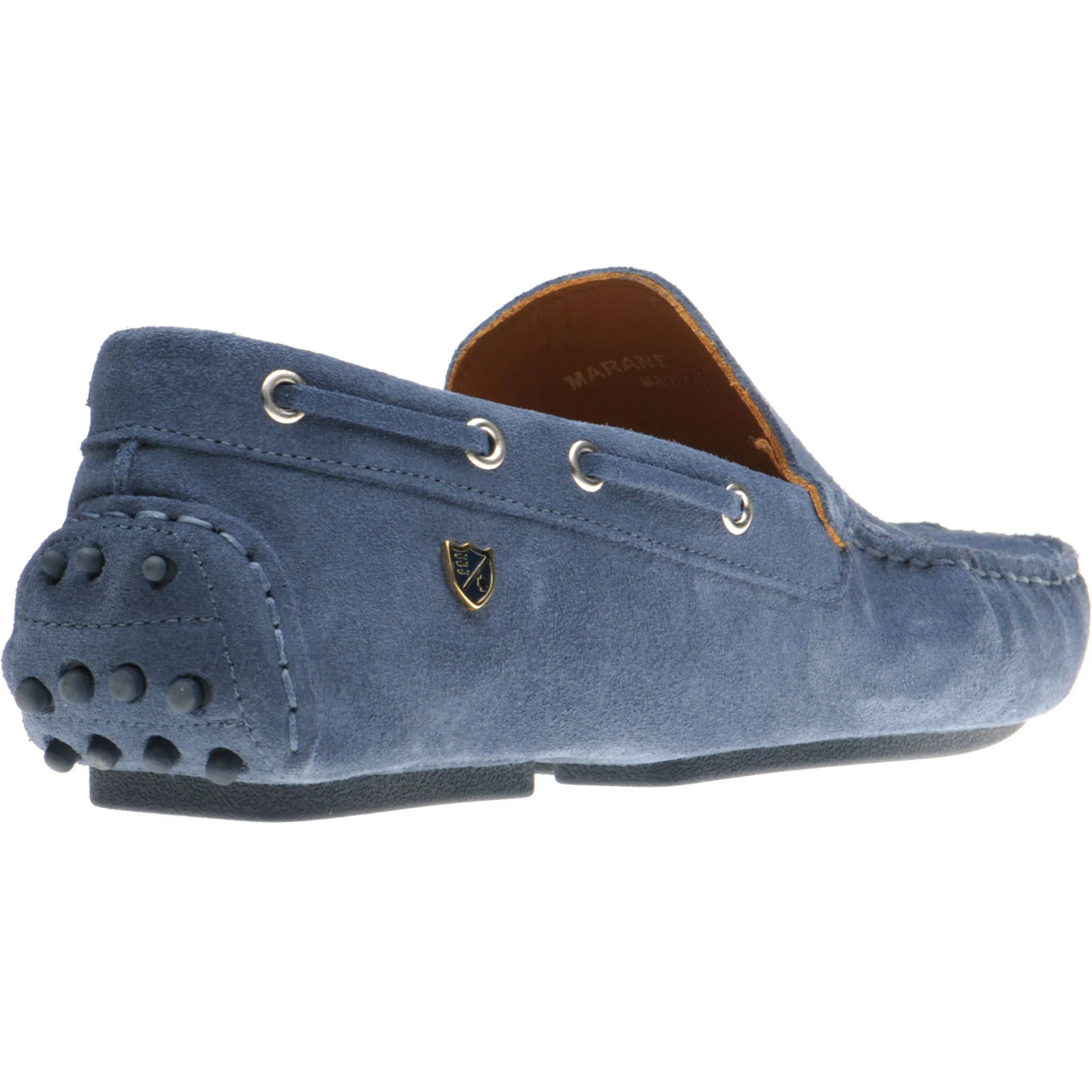 Herring Maranello II mens rubber-soled driving moccasins in blue suede - Image 4