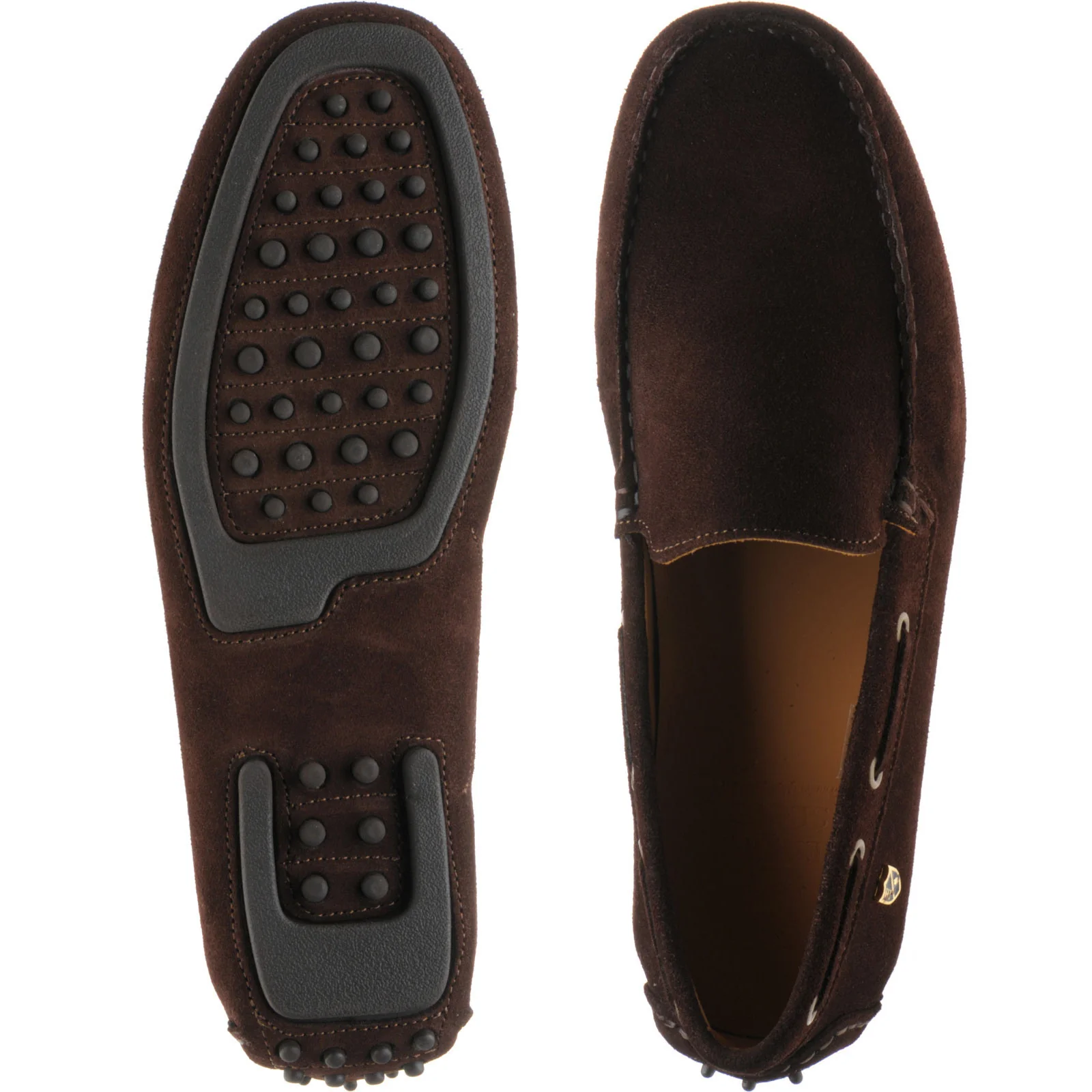 Herring Maranello II mens rubber-soled driving moccasins in brown suede - Image 3