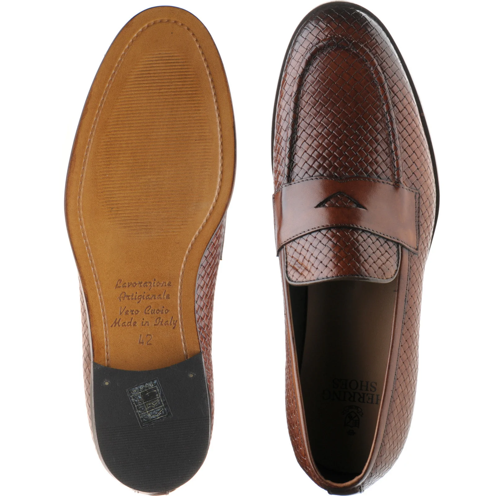 Herring Marmi mens loafers in brown calf - Image 3