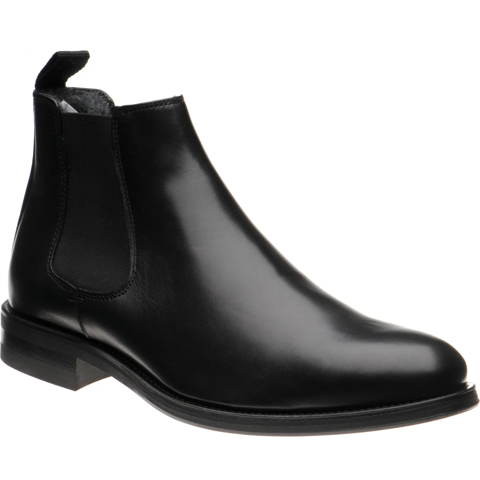 Herring Matterhorn mens rubber-soled Chelsea boots in black calf