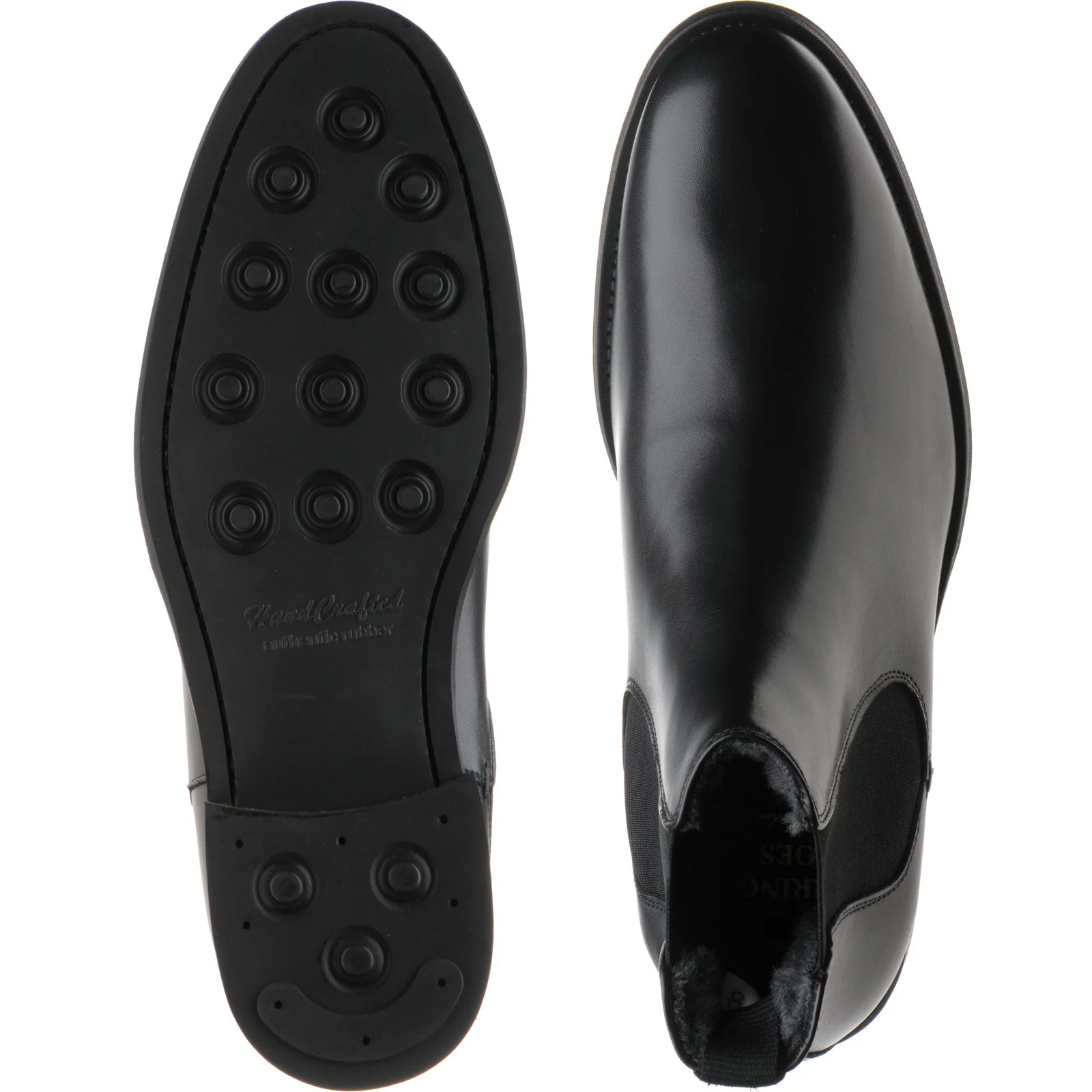 Herring Matterhorn mens rubber-soled Chelsea boots in black calf - Image 3