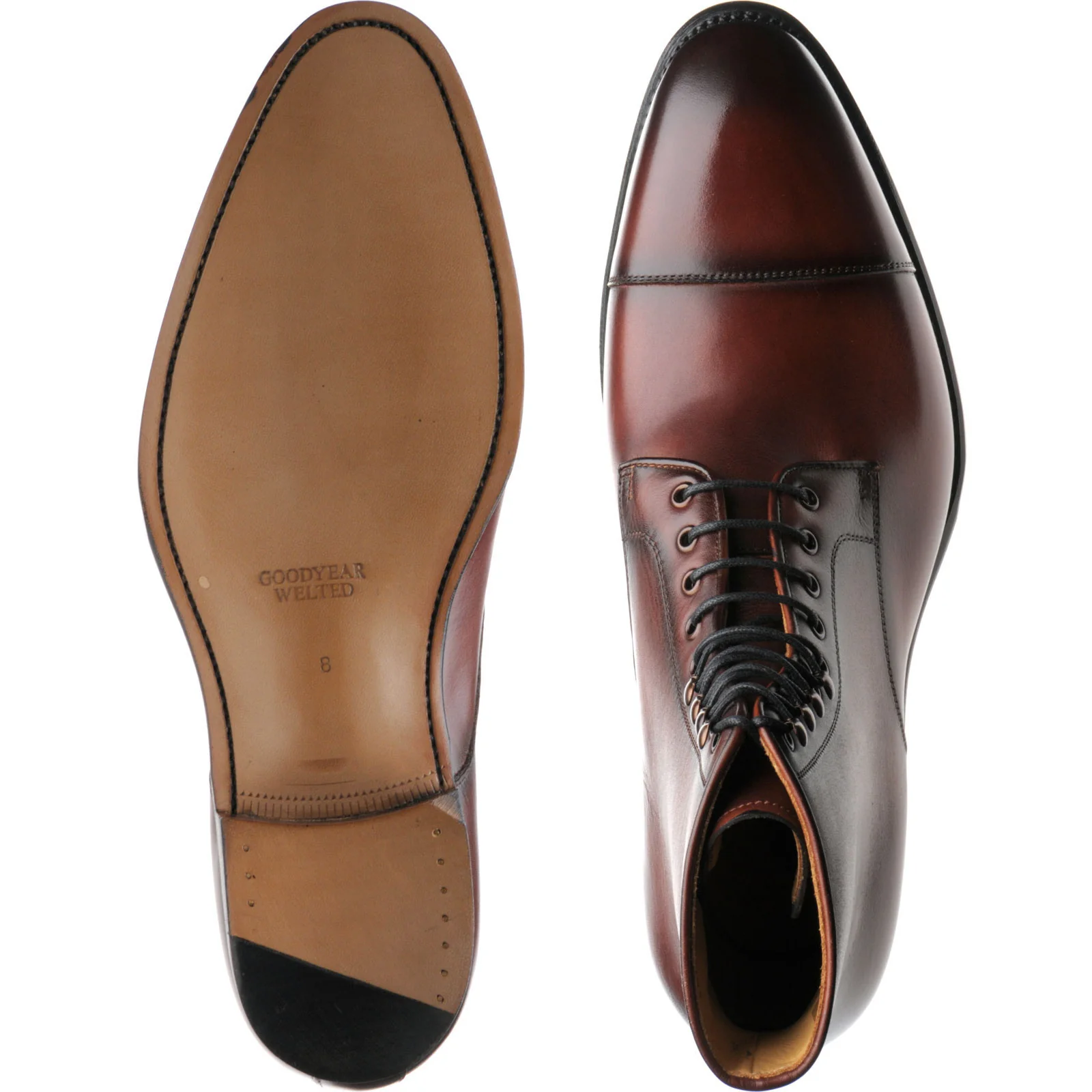 Herring Mawdsley mens boots in rosewood calf - Image 3