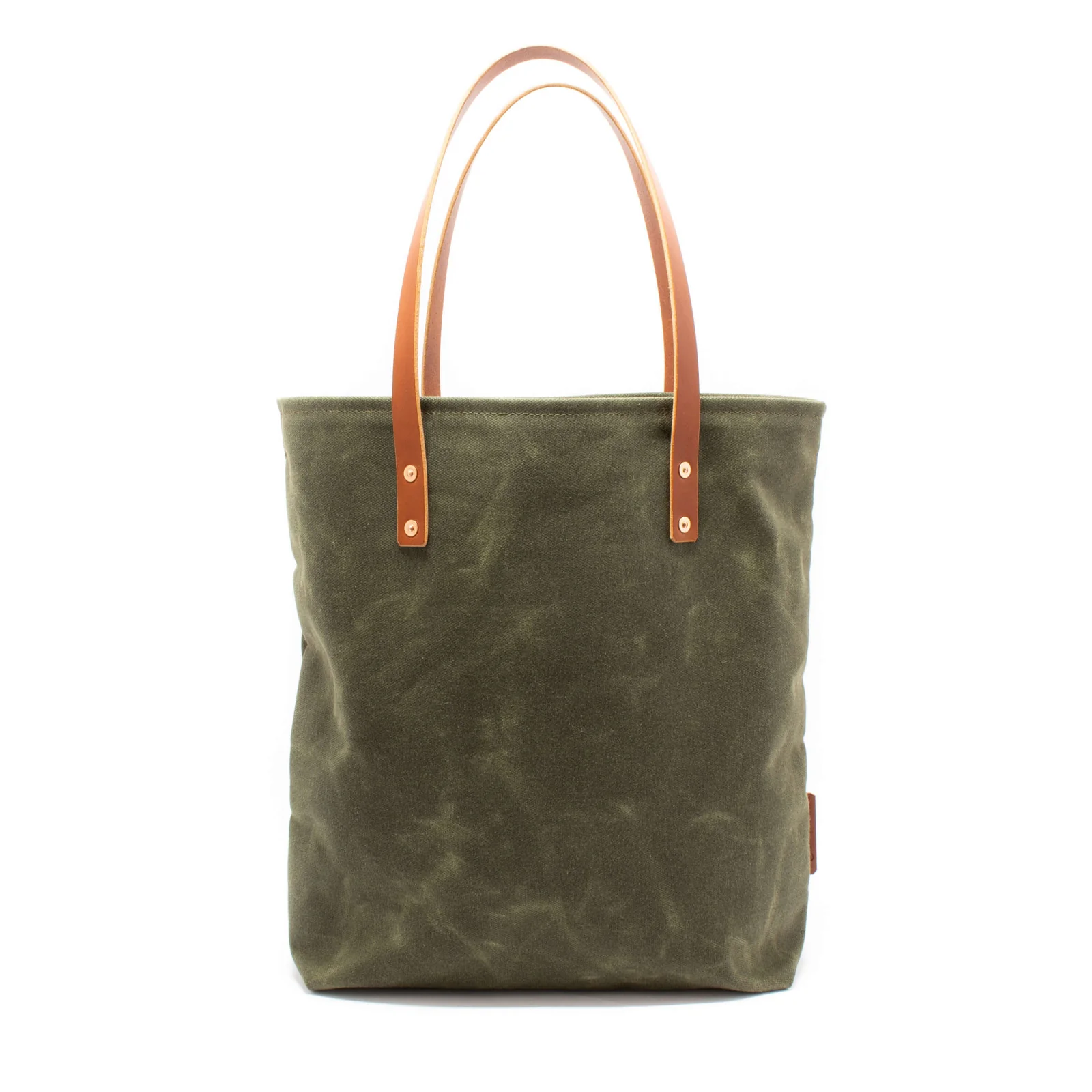 Herring Mill Bay Tote Bag in olive waxed canvas