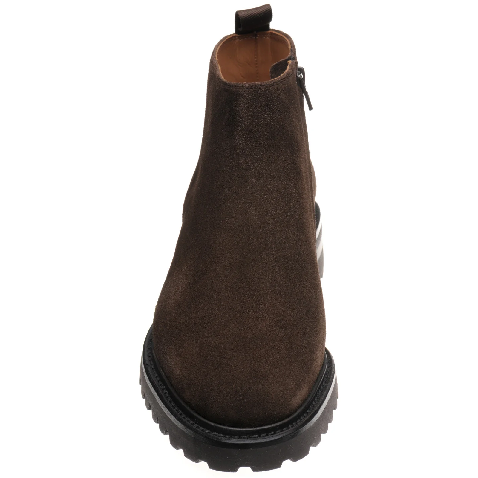 Herring Montrose mens rubber-soled boots in dark brown suede - Image 2