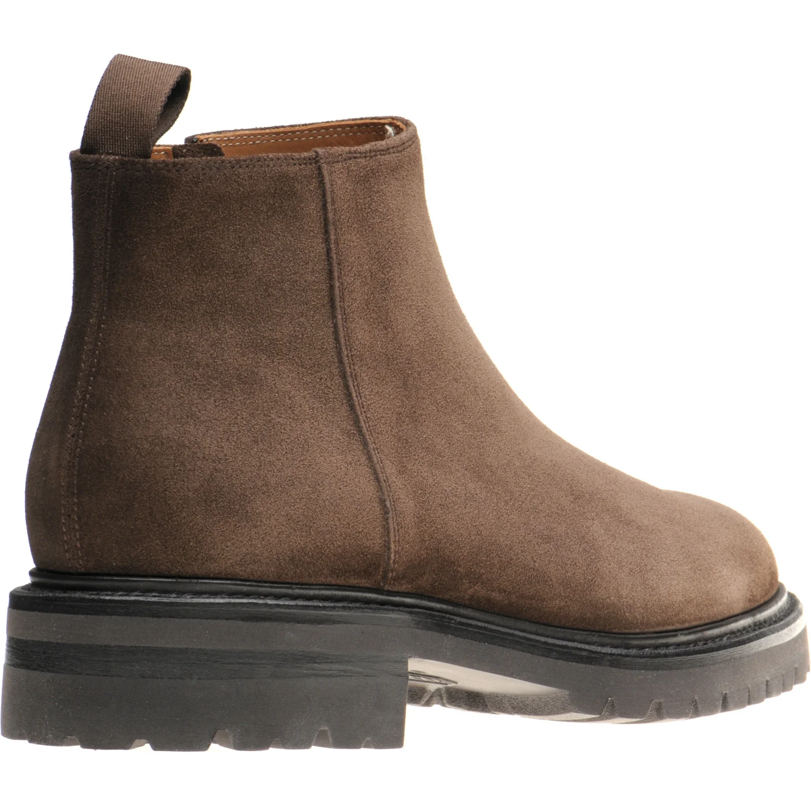 Herring Montrose mens rubber-soled boots in dark brown suede - Image 4