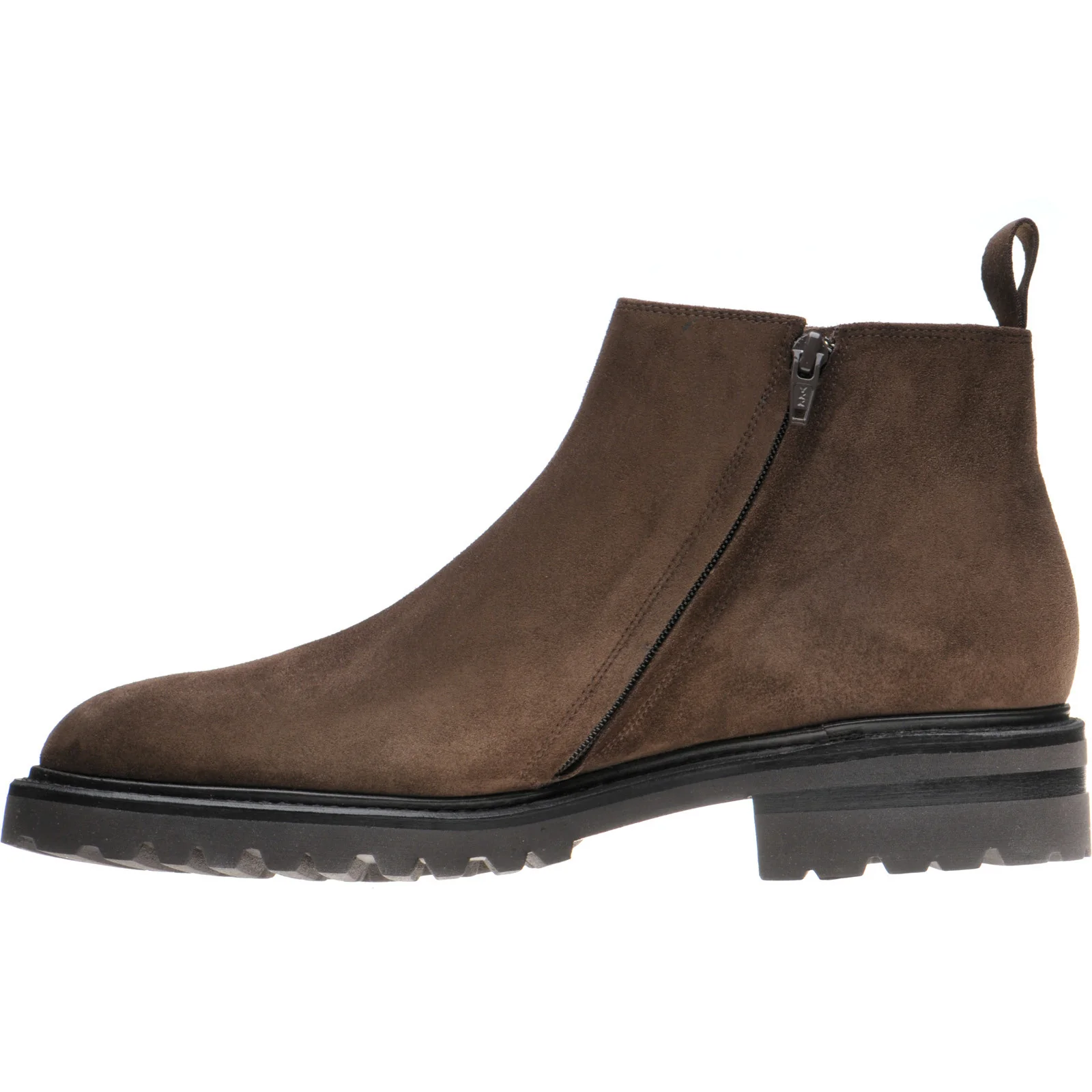 Herring Montrose mens rubber-soled boots in dark brown suede - Image 5
