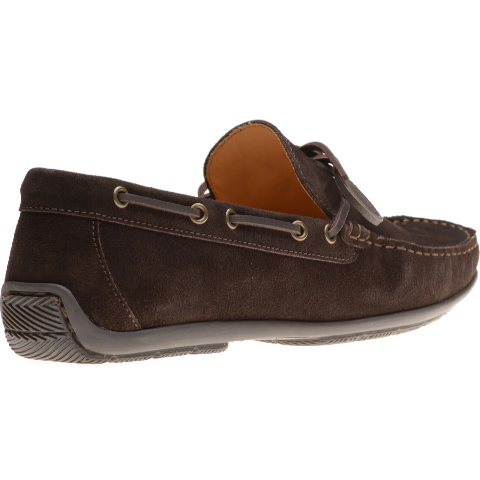 Herring Monza mens rubber-soled driving moccasins in brown suede - Image 4