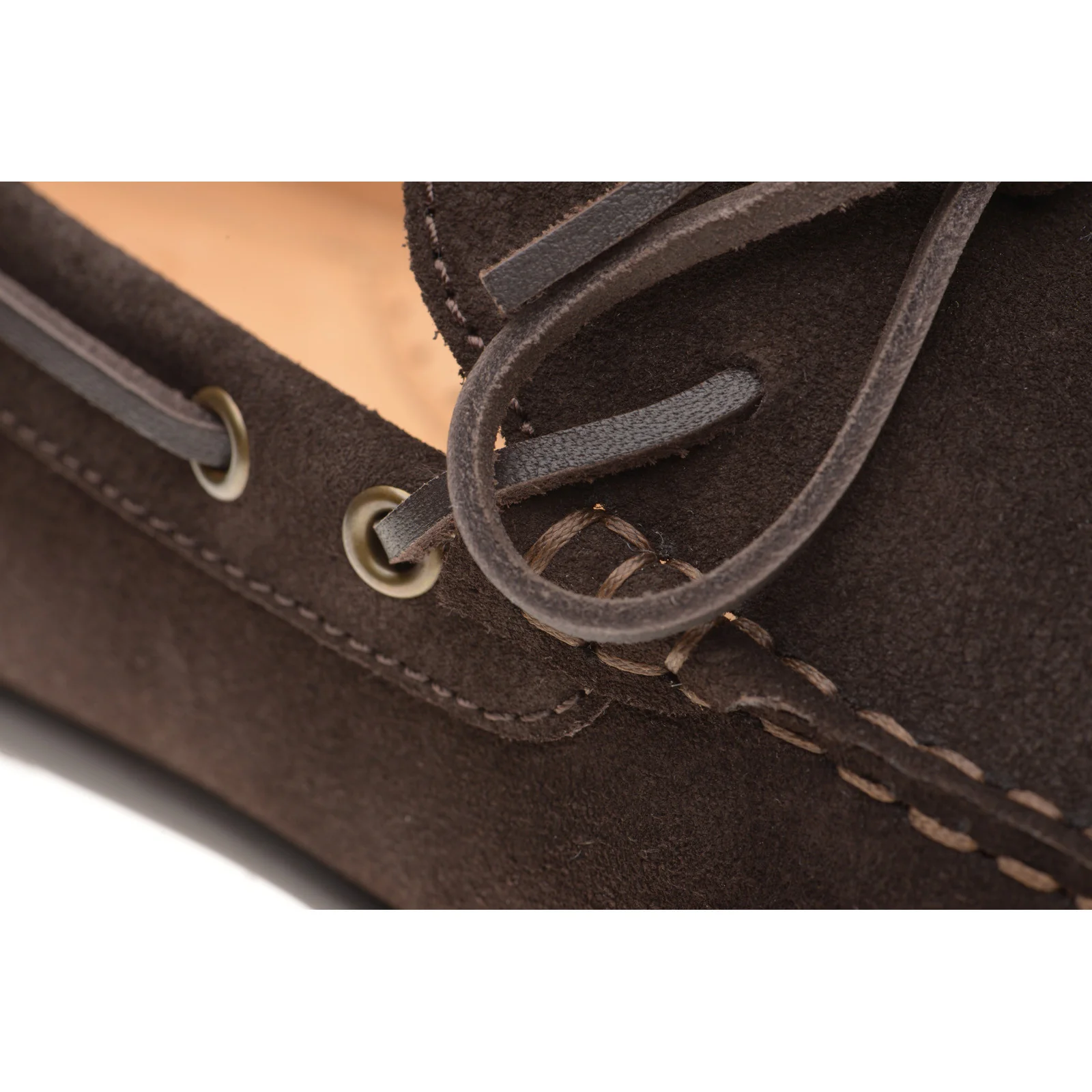 Herring Monza mens rubber-soled driving moccasins in brown suede - Image 5